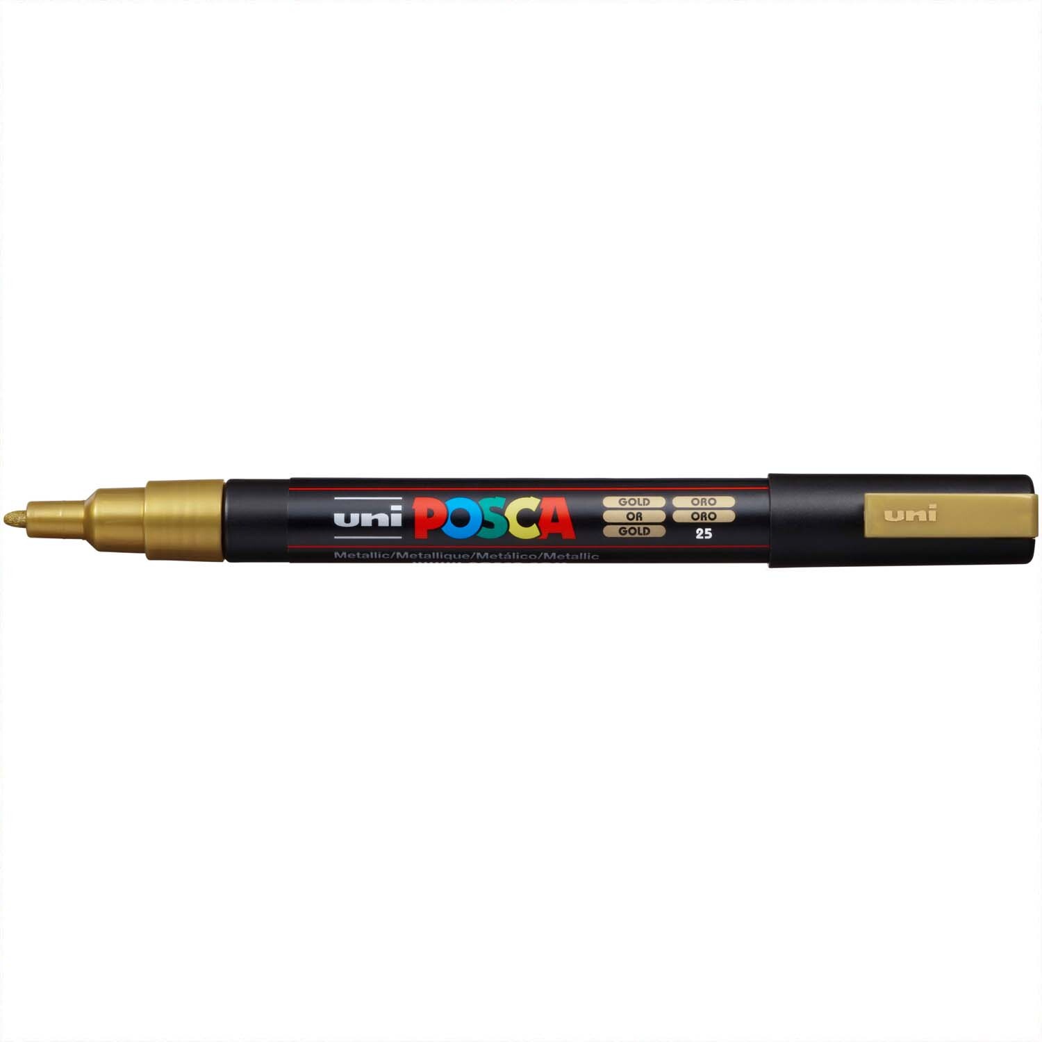 POSCA-Marker PC-3M 0,9-1,3mm in Gold von uni, ideal für präzises Zeichnen und kreative Projekte.