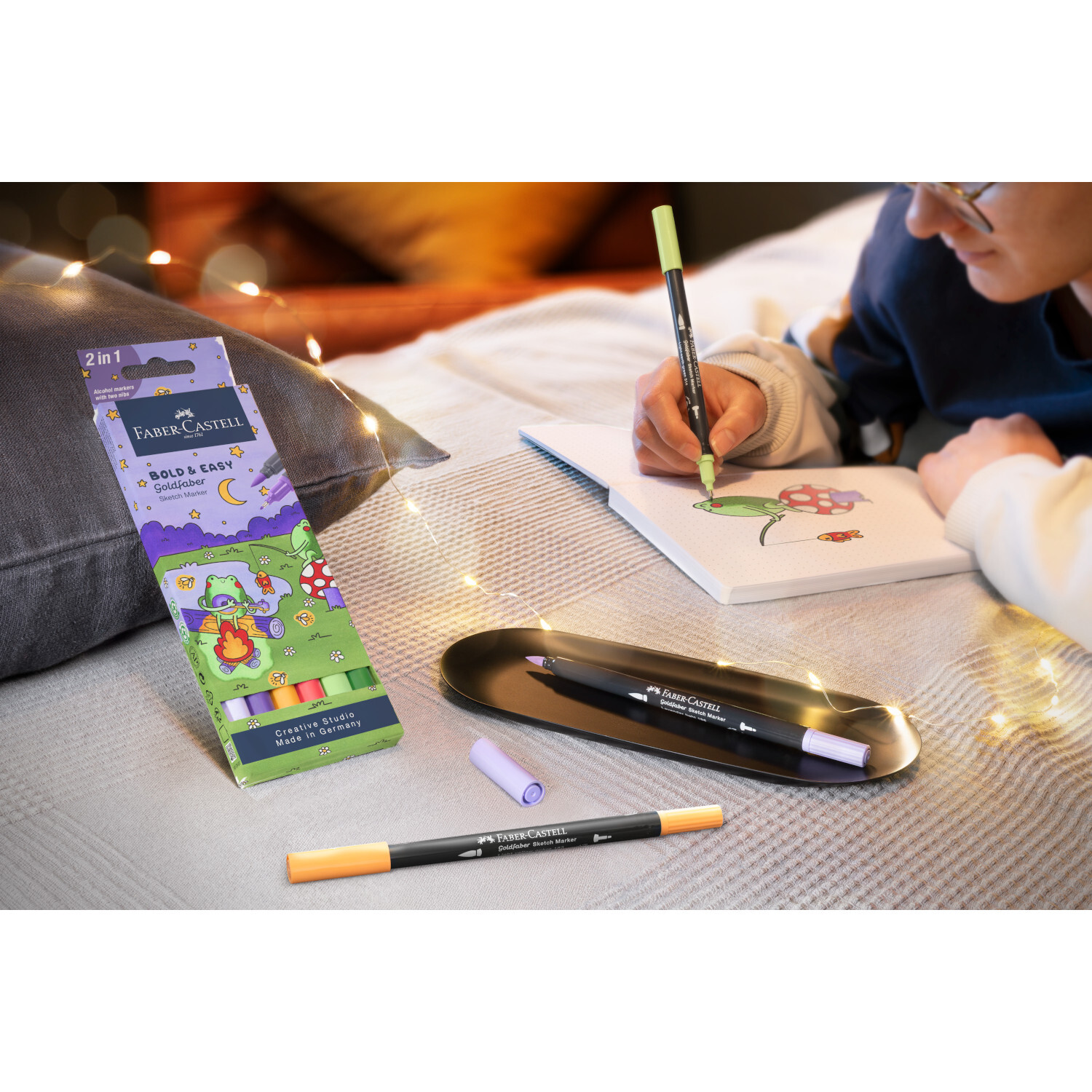 Goldfaber Sketch Marker Bold Easy Set 6 Stück von Faber Castell, ideal zum Zeichnen.