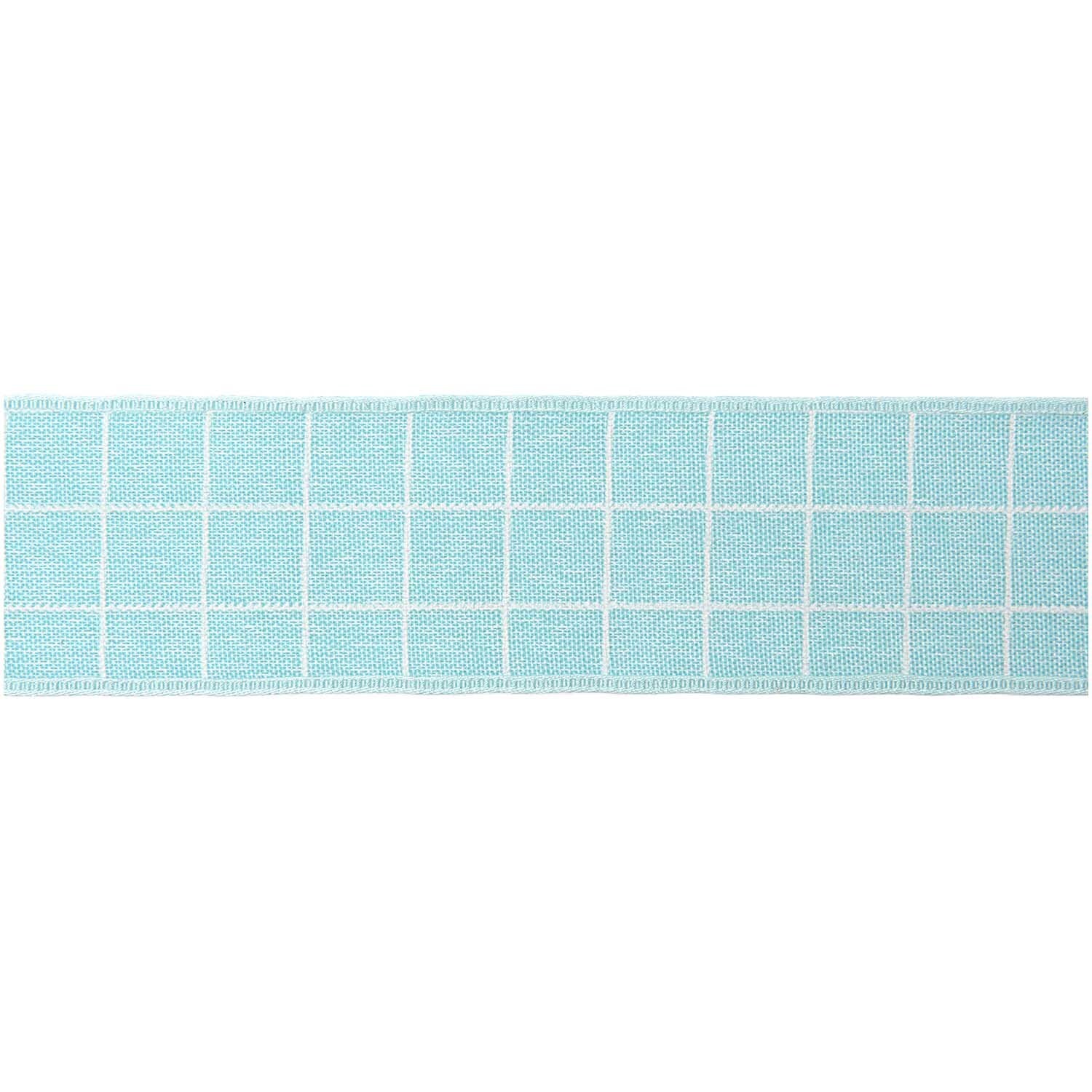 Dekoband kariert 4cm 3m Farbe Softblau von idee. Creativmarkt 