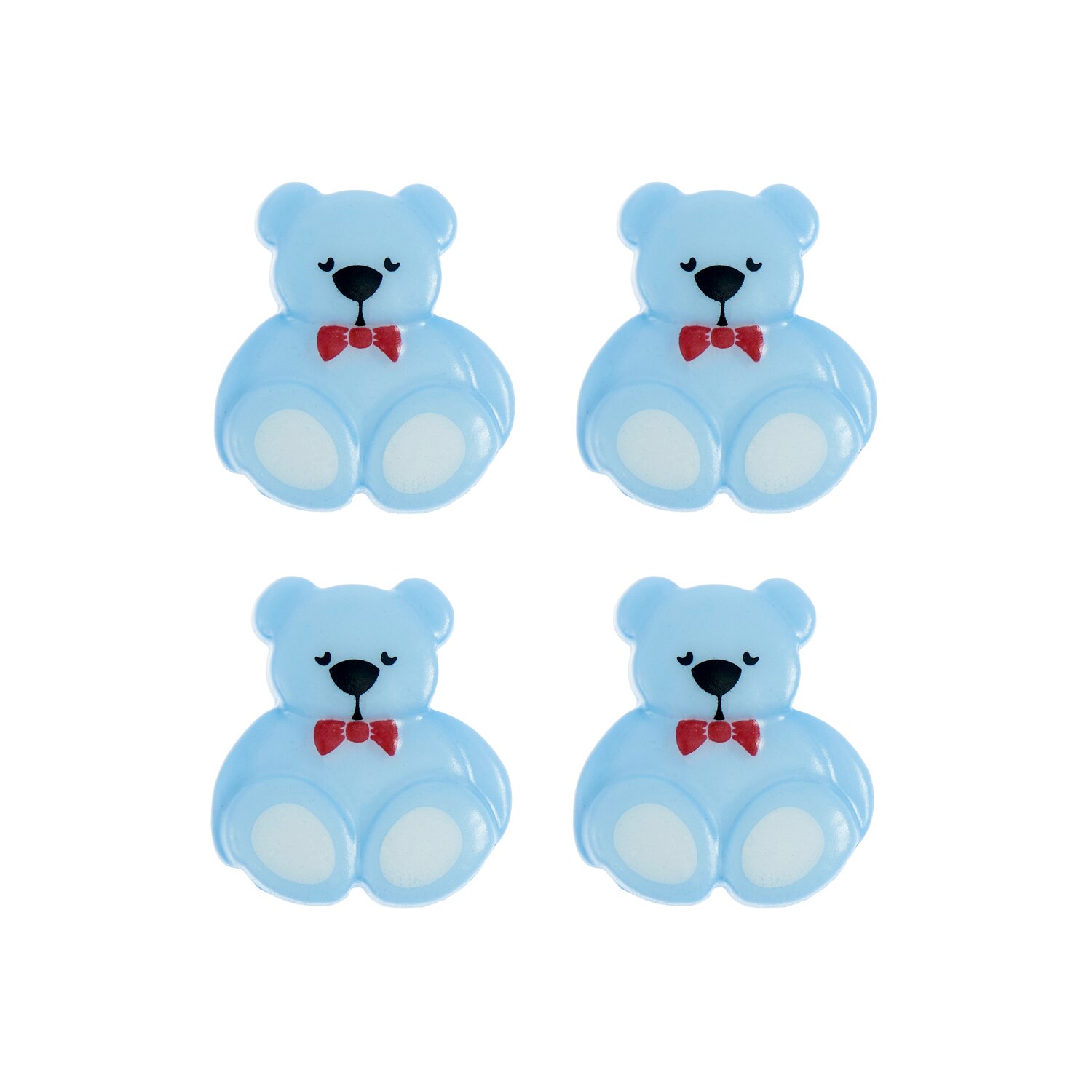 Knöpfe Teddy 1,6x1,8cm 4 Stück Farbe Blau von Rico Design