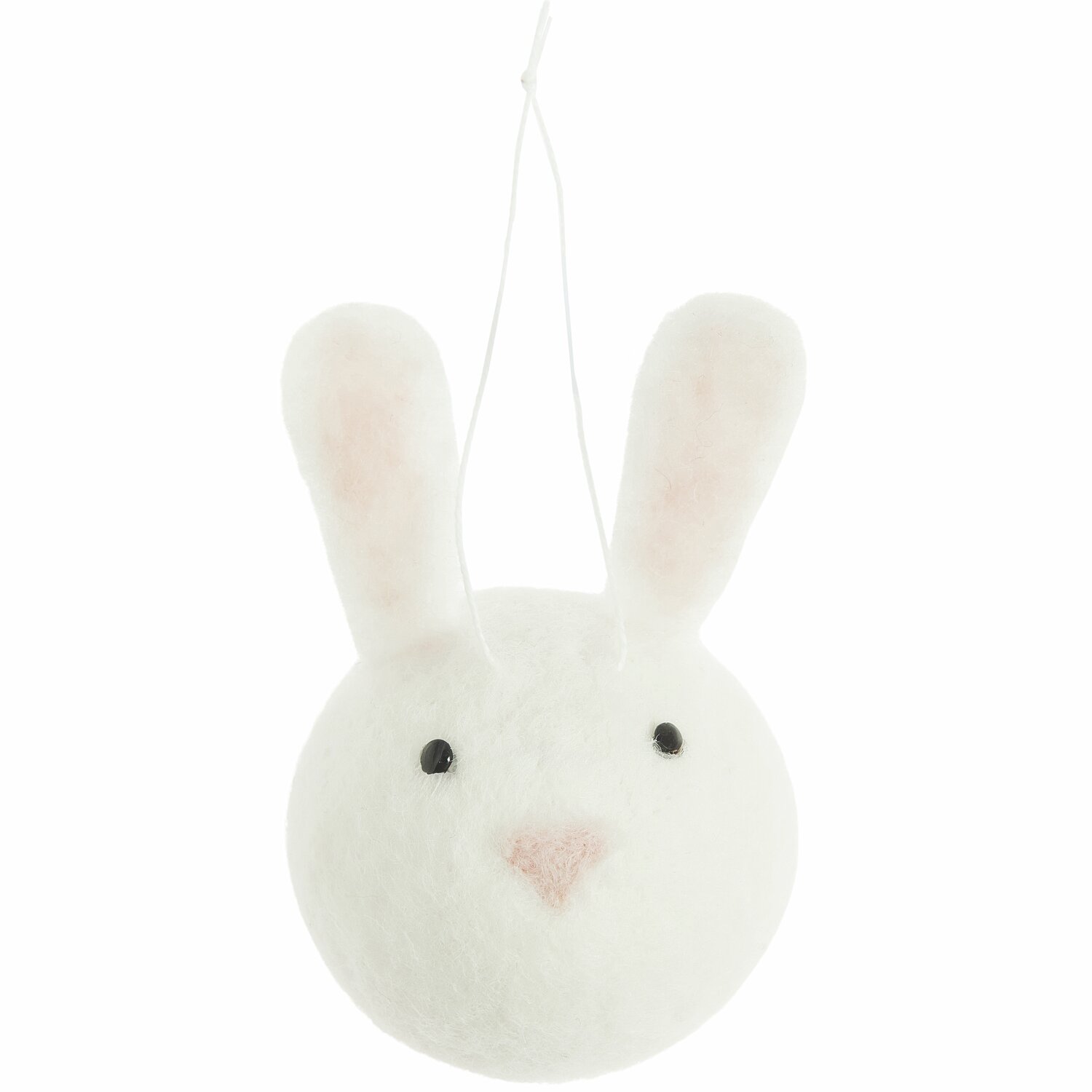 Aufhänger Filz-Hasenkopf Weiß, 10x6x6cm, von Rico Design. Niedlicher Hasenkopf aus Filz mit Aufhängung, ideal für Dekorationen.