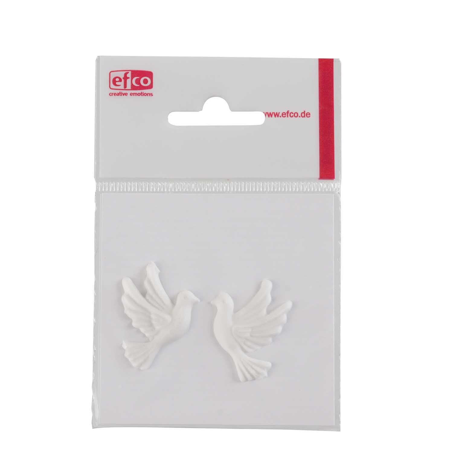 Wachsdekor Taubenpaar weiß 3,5cm