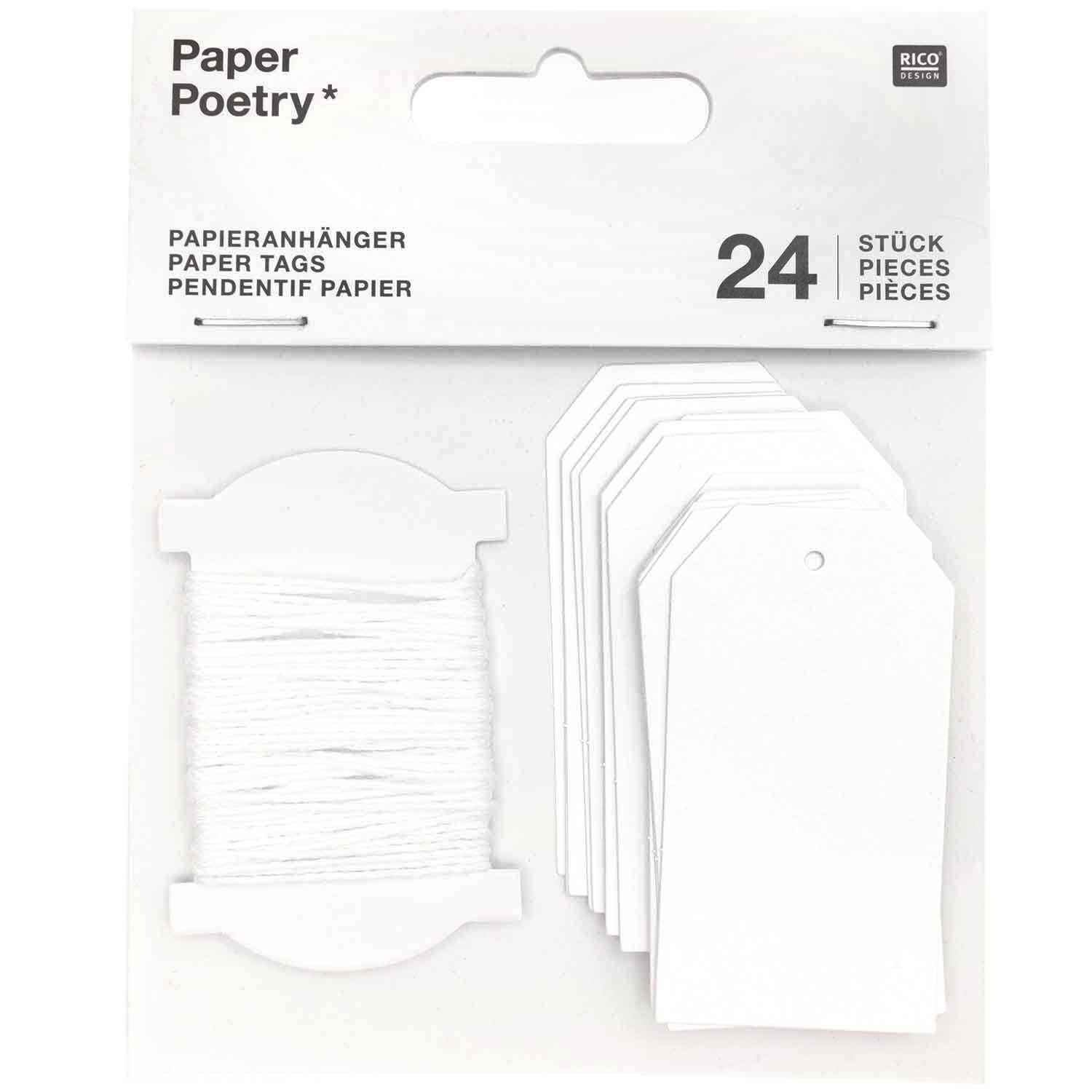 Paper Poetry Papieranhänger weiß 24 Stück Paper Poetry Papieranhänger weiß 24 Stück