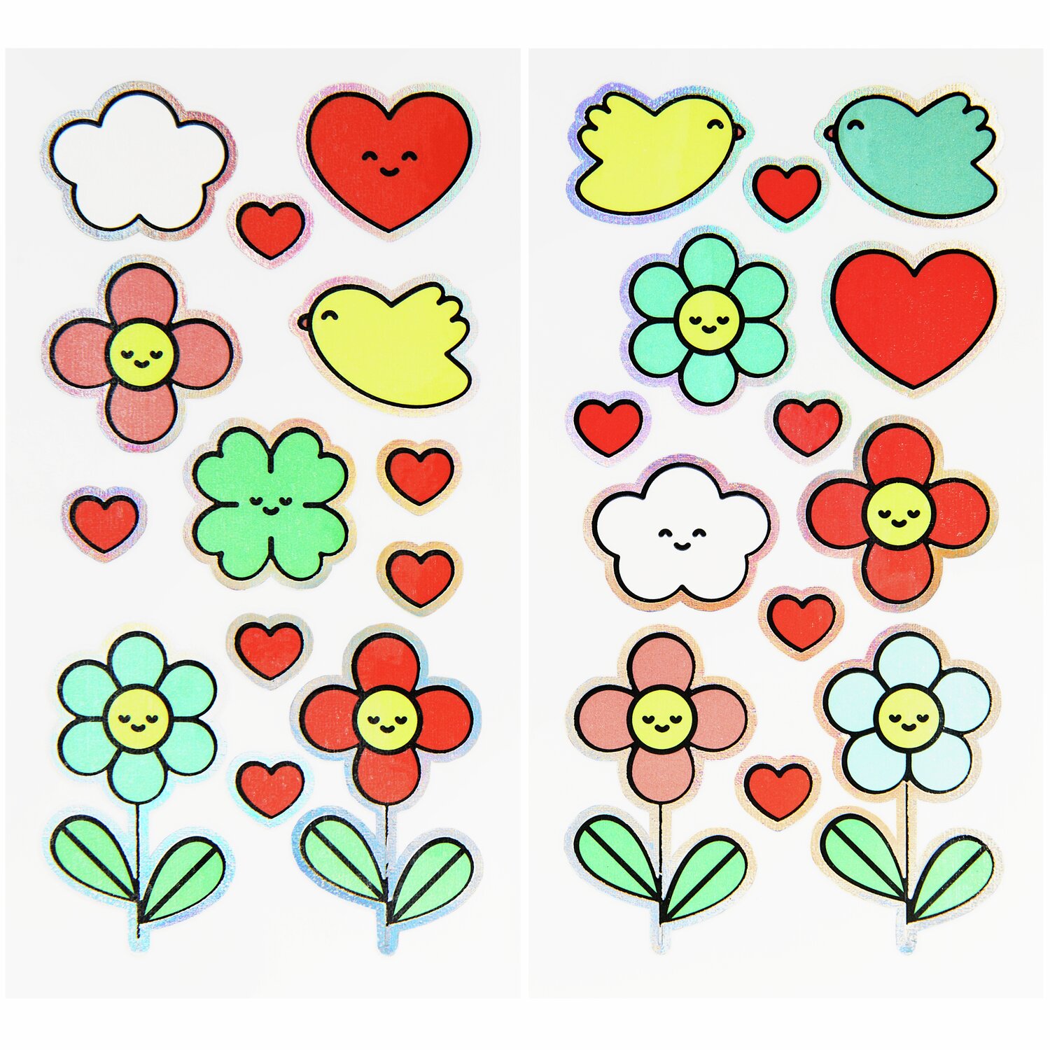 Tattoos Chingu Blumen, 26-teilig: Bunte Blumen- und Herz-Tattoos in fröhlichen Farben. Ideal für kreative Designs.