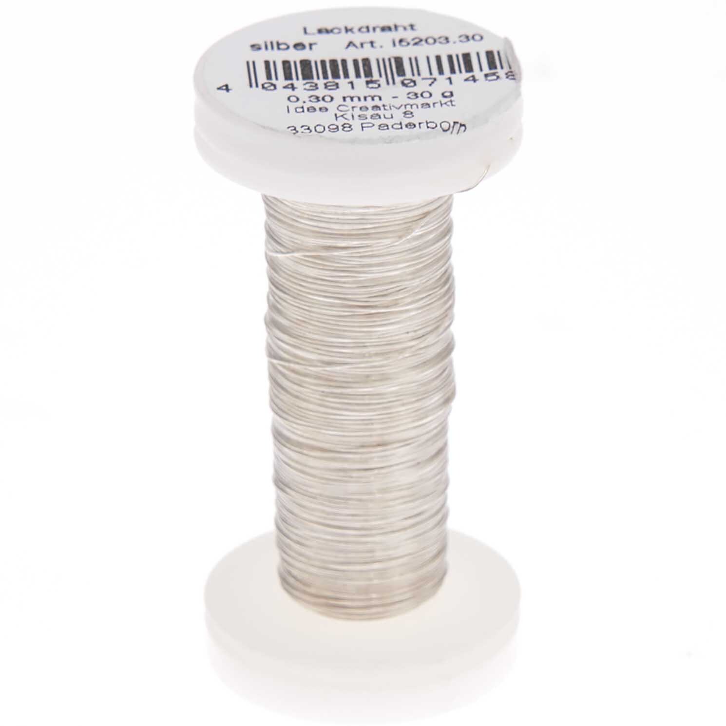 Lackdraht silber 0,3mm 30g