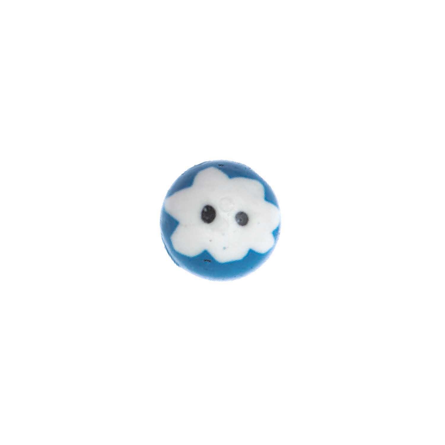 Glaskugel Augen weiß-blau 12x8mm 10 Stück