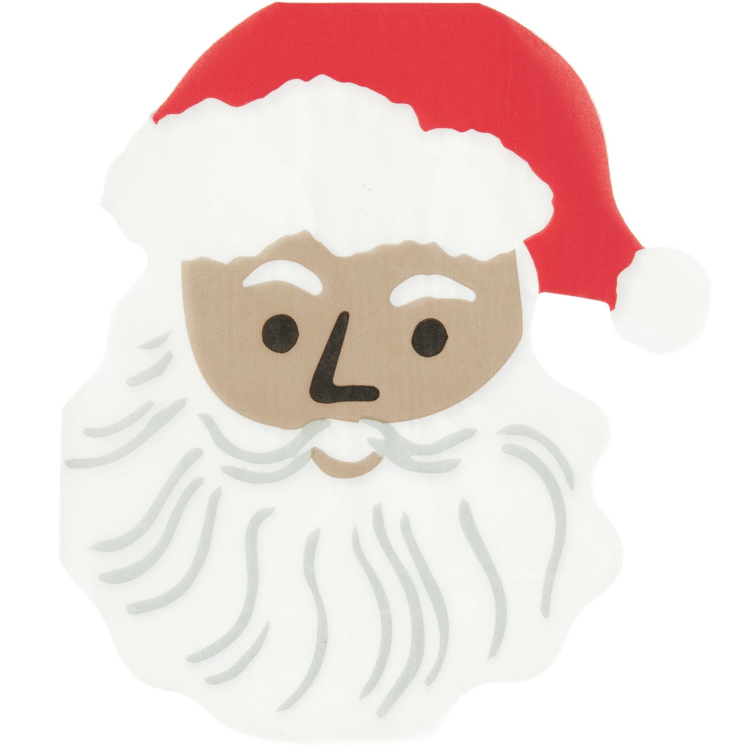 Servietten Weihnachtsmann 20 Stück Servietten Weihnachtsmann von Rico Design, 20 Stück. Abgebildet ist ein fröhlicher Weihnachtsmann mit roter Mütze und weißem Bart.