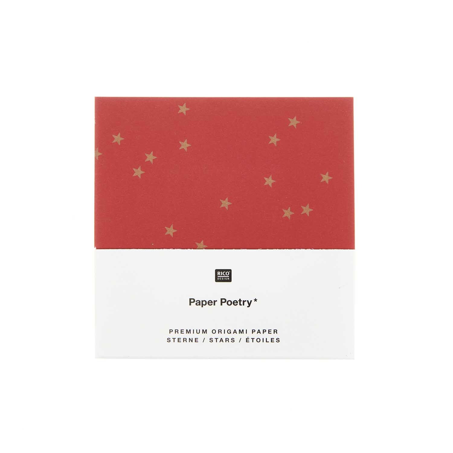 Paper Poetry Bascetta Origamipapiere Sterne Rot-Gold Paper Poetry Bascetta Origamipapiere Sterne Rot-Gold