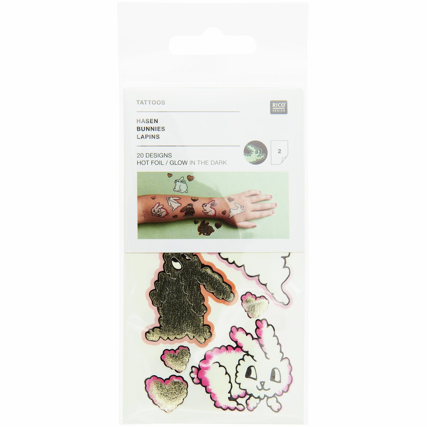 Tattoos Hasen 20-teilig von Rico Design