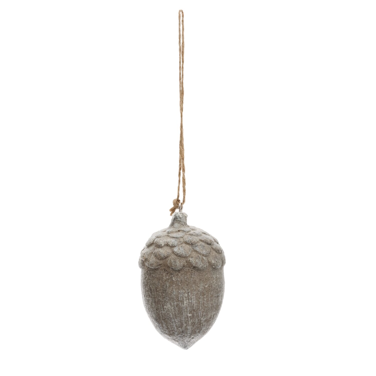 Hänger Eichel klein Polyresin 7,5x5x5cm, graue Dekoration von Rico Design, ideal für herbstliche Akzente.