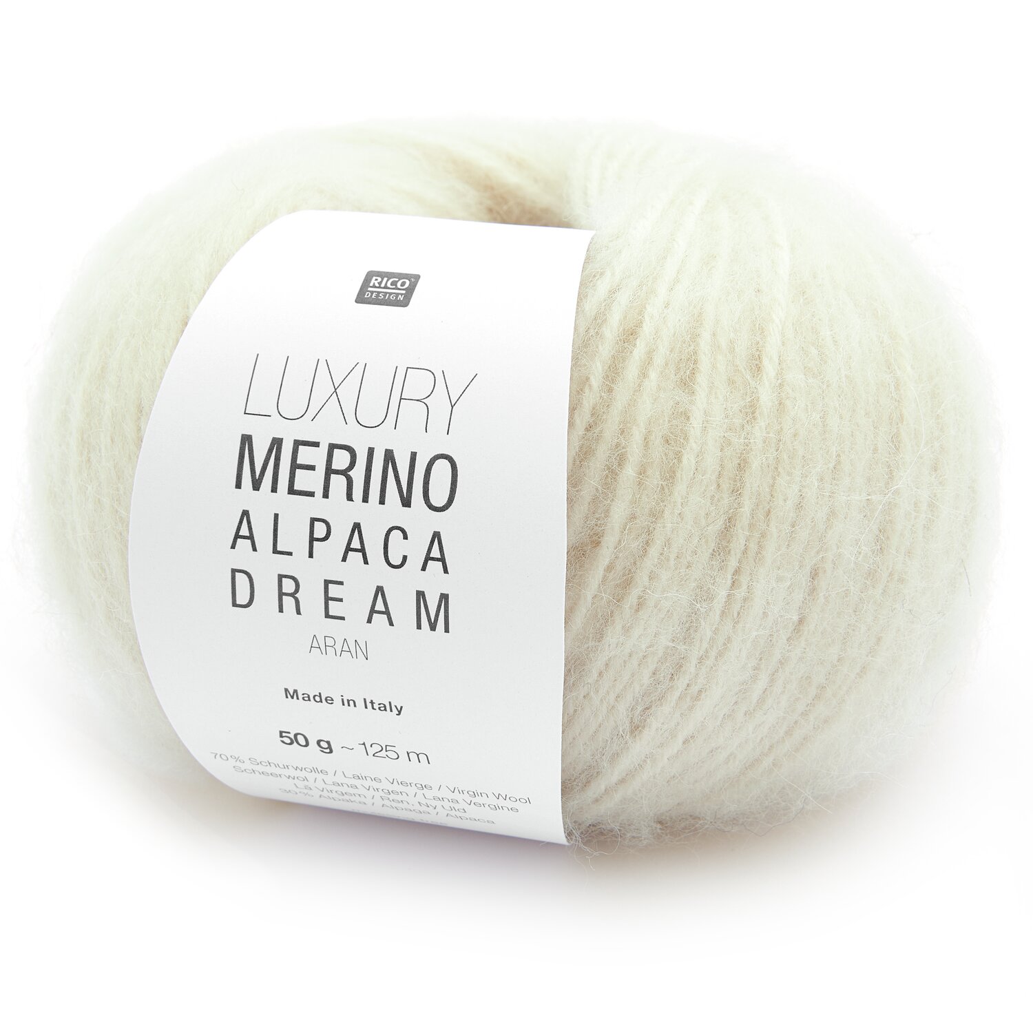 Luxury Merino Alpaca Dream aran 50g 125m Farbe Creme von Rico Design