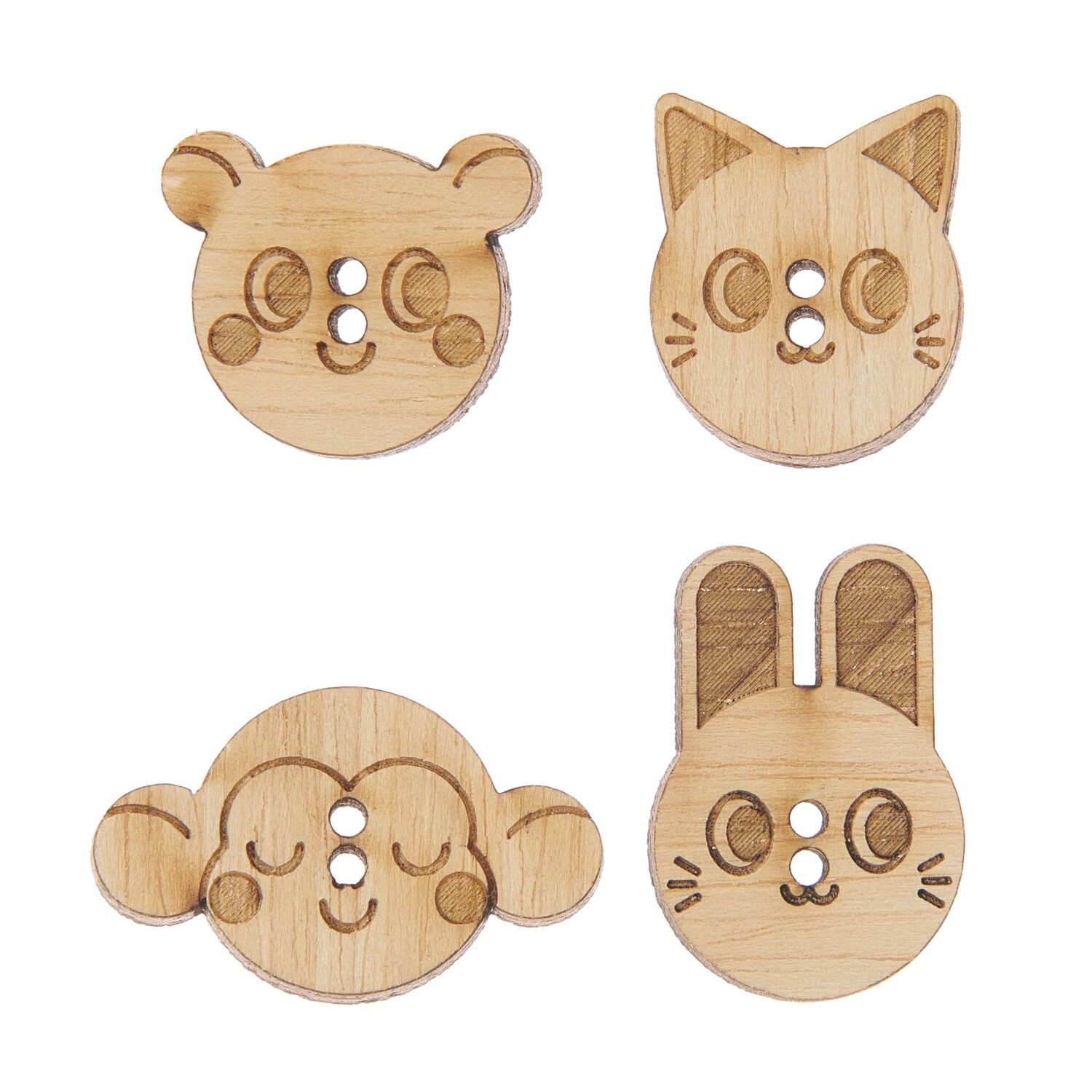 Holzknöpfe Tier l 4 Stück von Rico Design