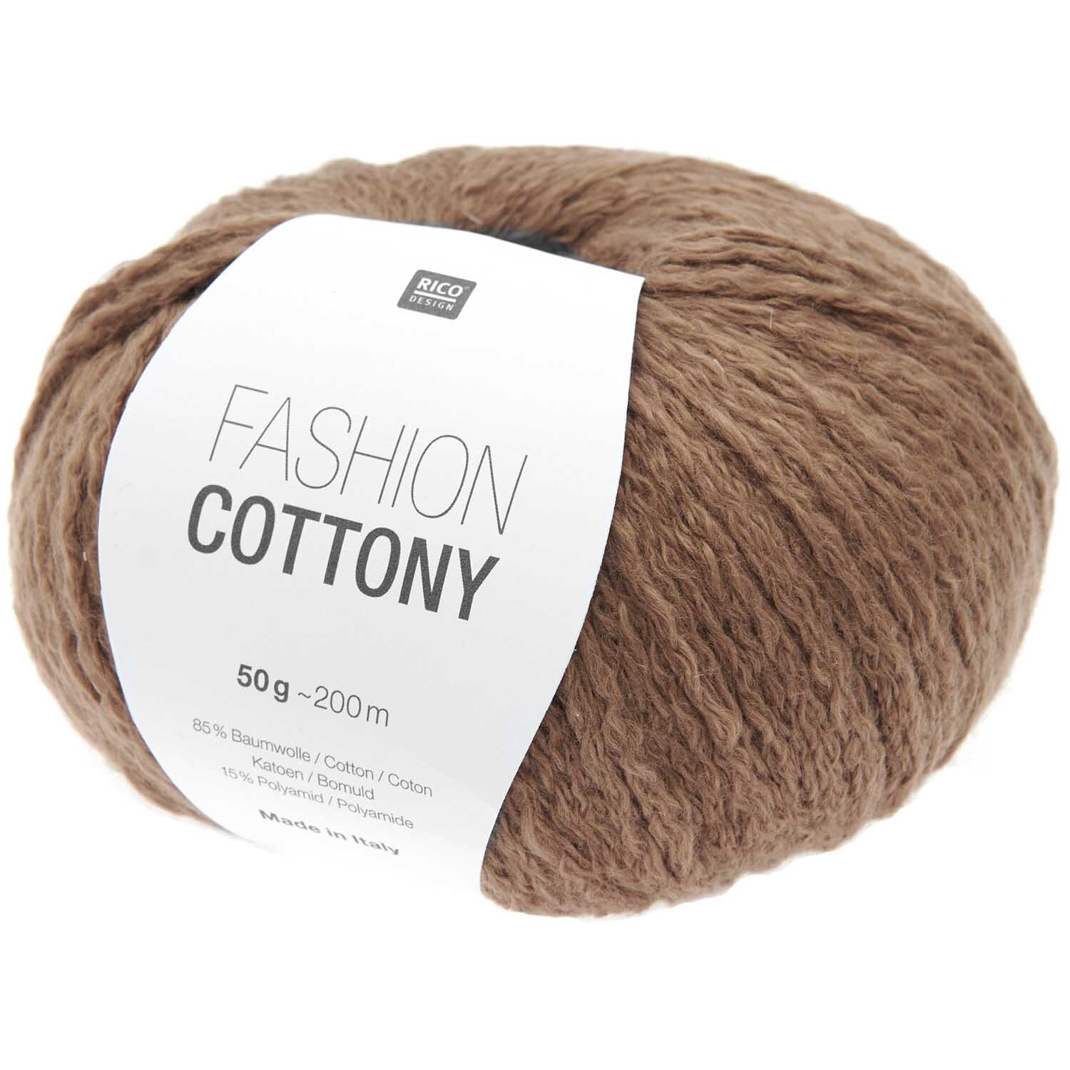 Fashion Cottony, weiches Garn in Taupe, 50g 200m, ideal für Strickprojekte, von Rico Design.