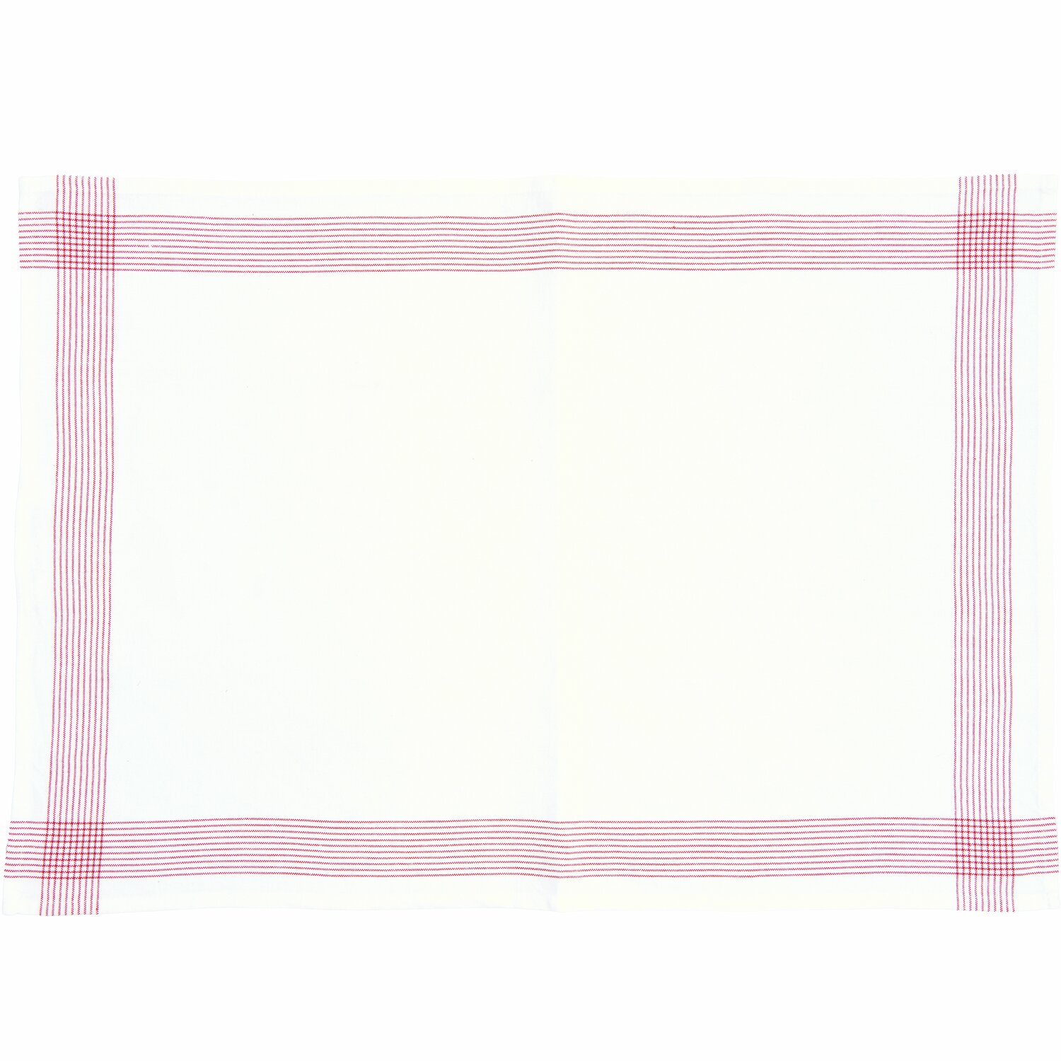 Geschirrtuch von Rico Design, 50x70cm. Weiß mit roten Streifen, ideal für stilvolle Küchen.