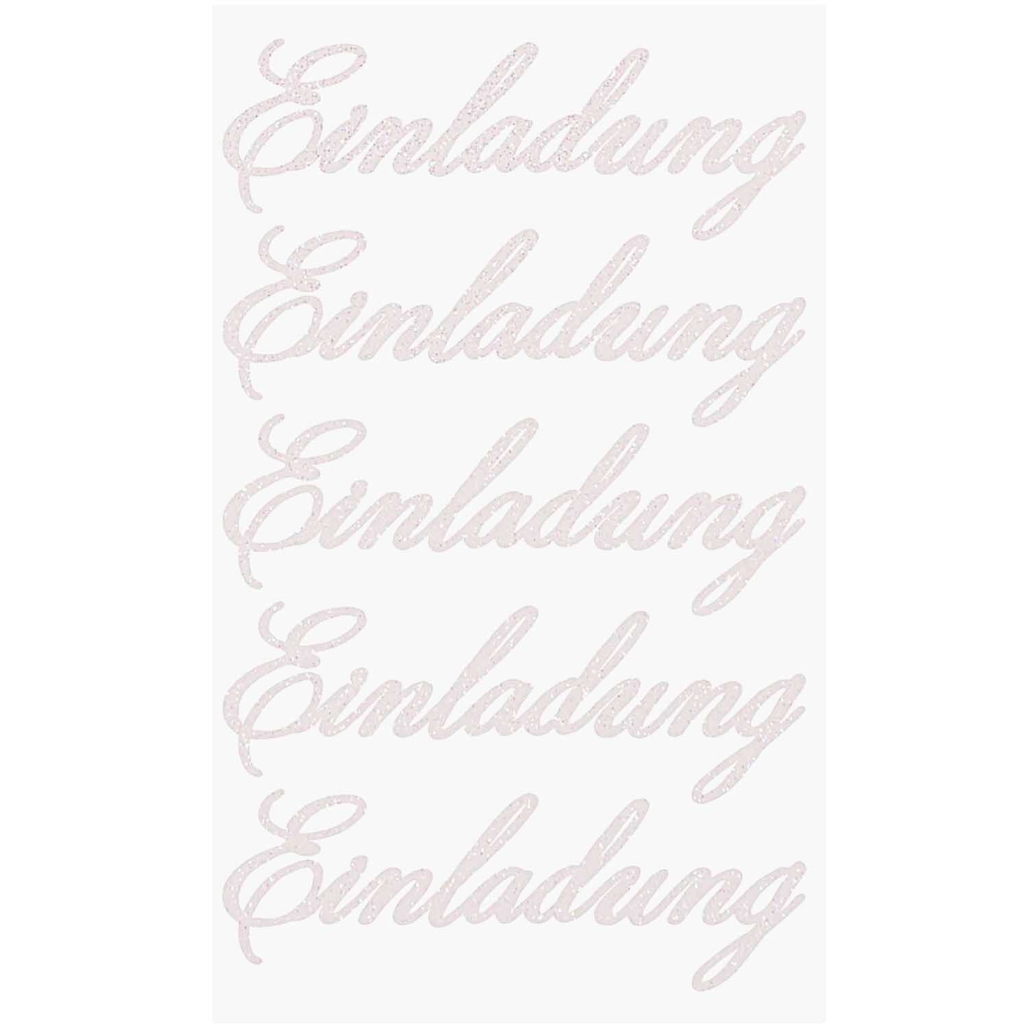 Paper Poetry Glittersticker Einladung weiß
