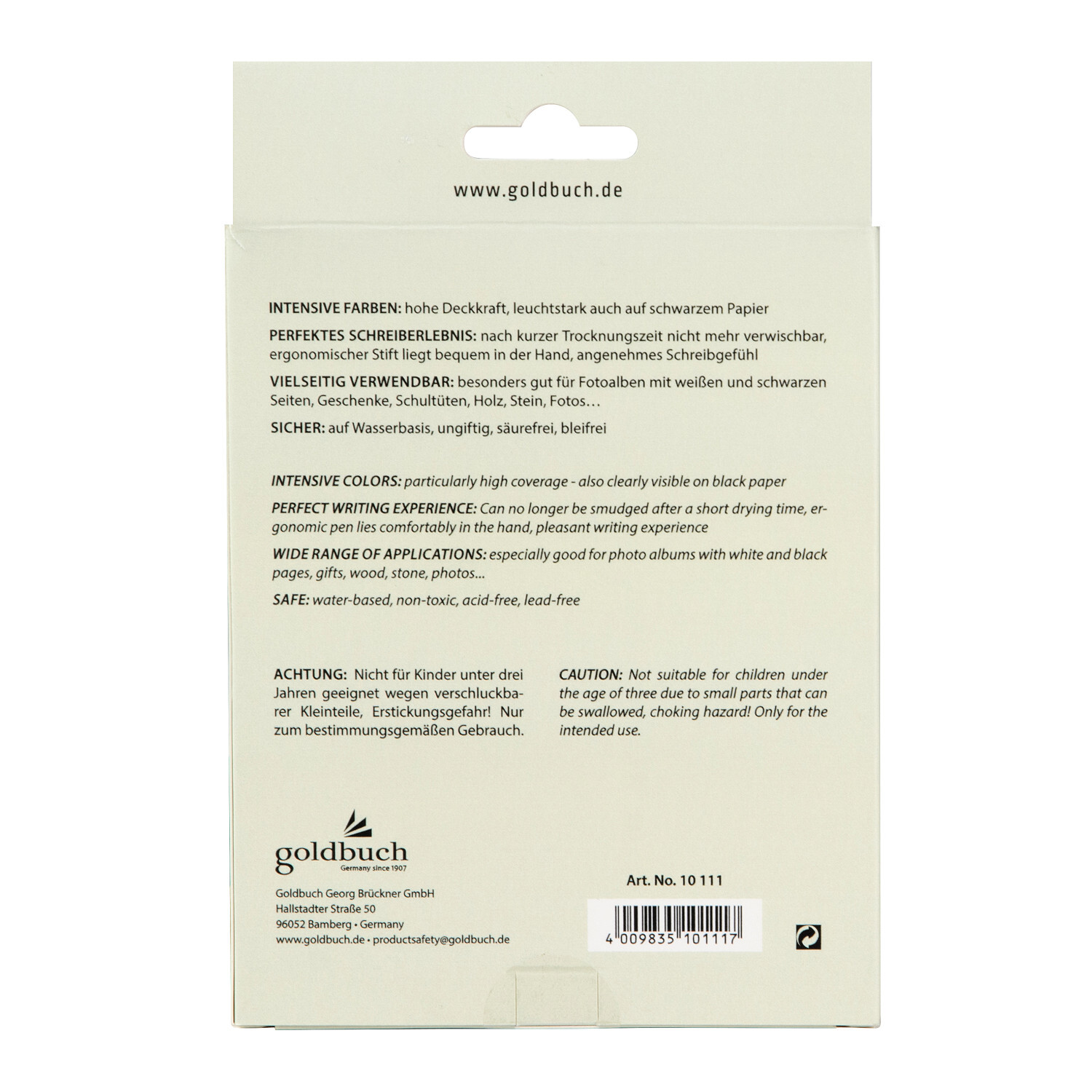 Acryl-Gelstifte für Fotoalben 10 Farben von Goldbuch Georg Brückner 
