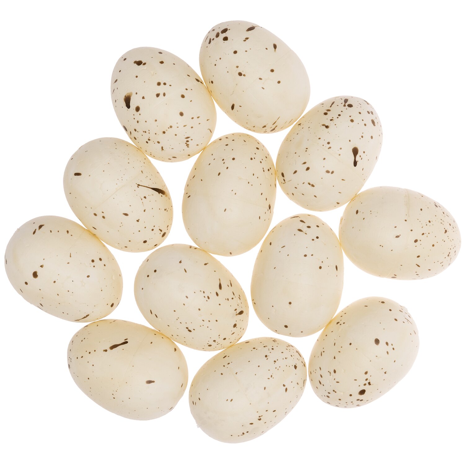 Eier im Netz 5cm 12 Stück, dekorative weiße Eier von Rico Design, ideal für Bastelprojekte.