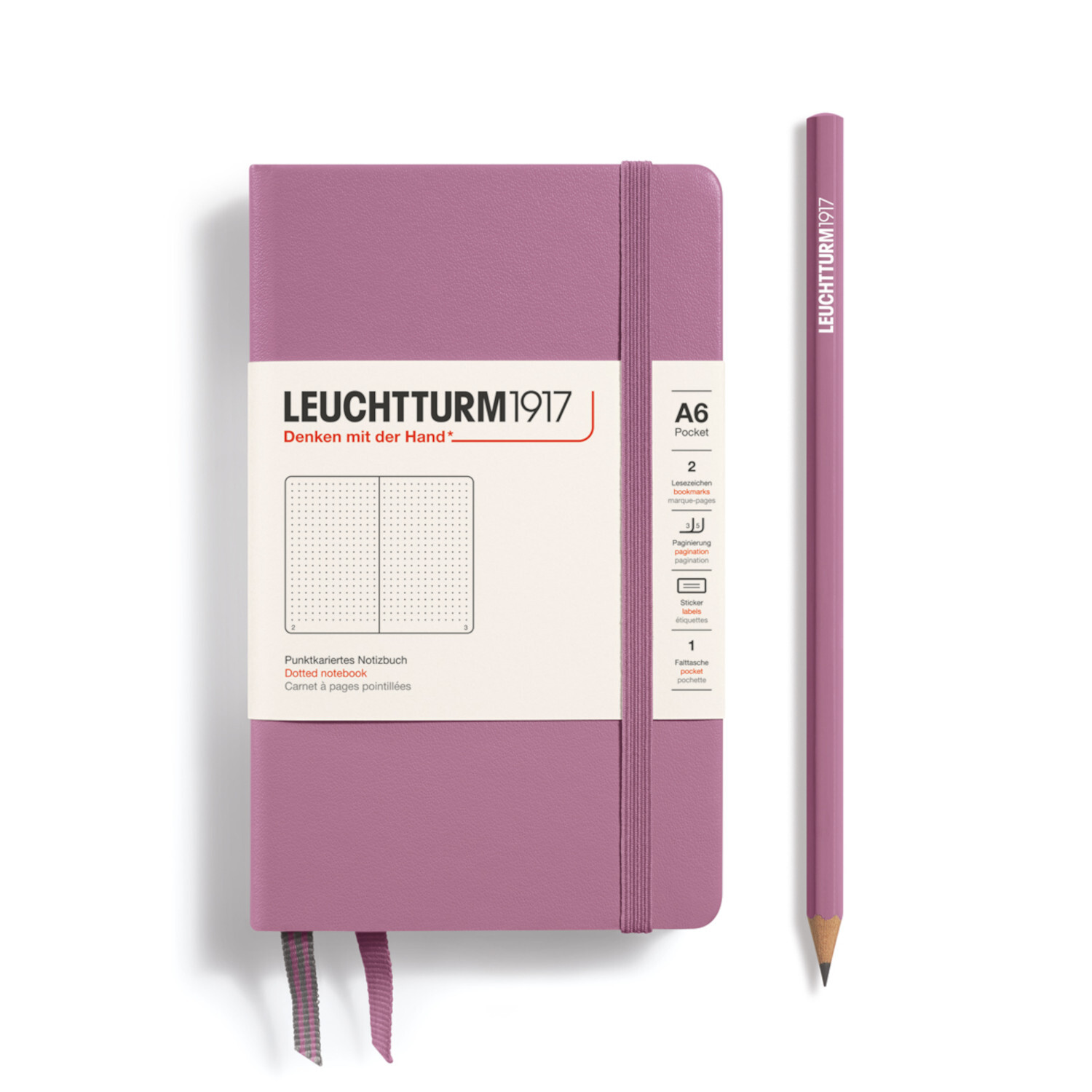 Notizbuch Pocket dotted Hardcover A6 Farbe Dusty Rose von Leuchtturm Gruppe 