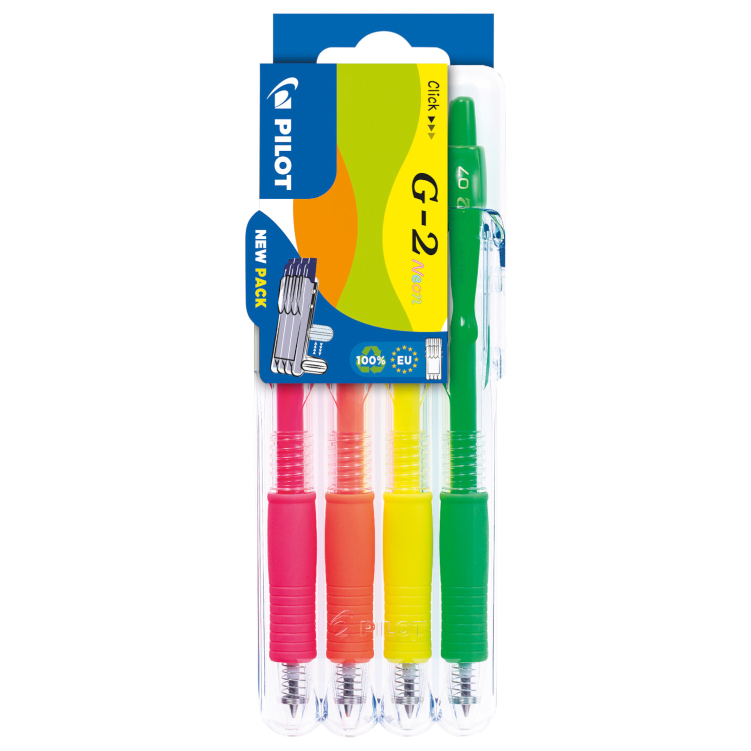 Gelschreiber G2-07 Neon Set 4-teilig von Pilot 