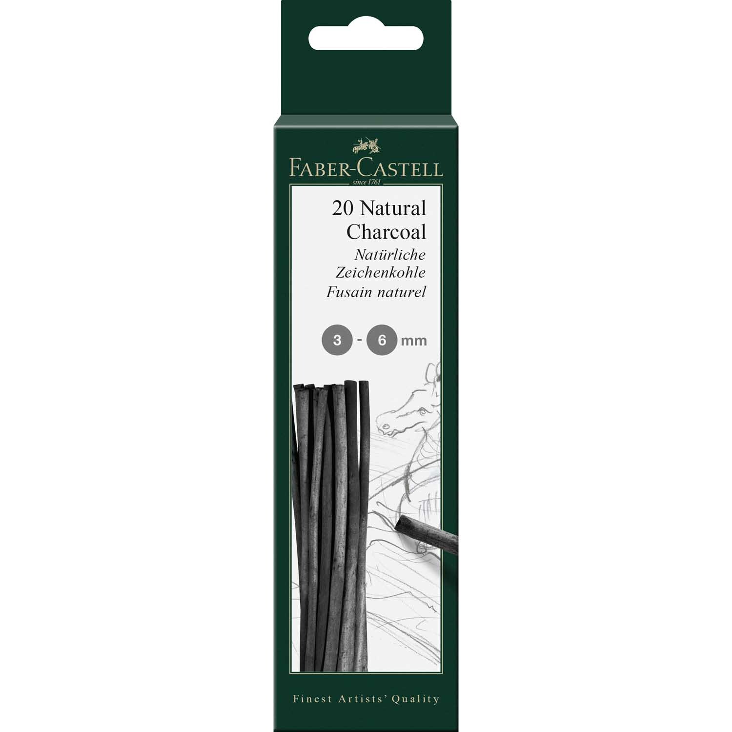 Natürliche Zeichenkohle Pitt 3-6mm 28g