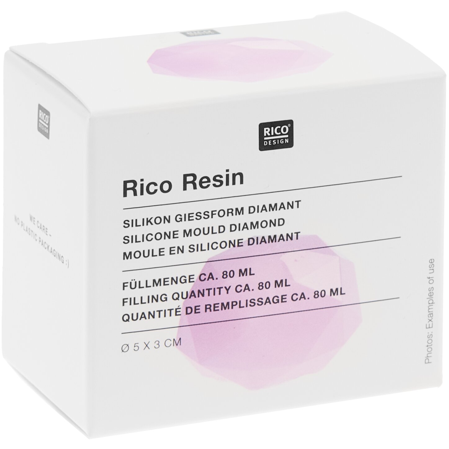 Silikon Gießform Diamant klein  Ø5x3cm von Rico Design