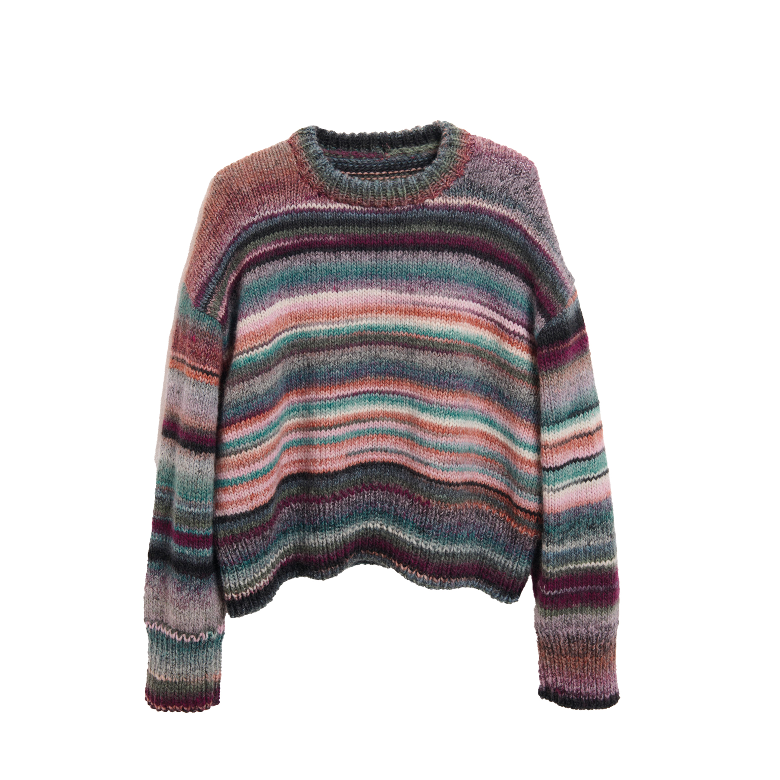 Flatlay Damen-Strickpullover mit Farbverlauf