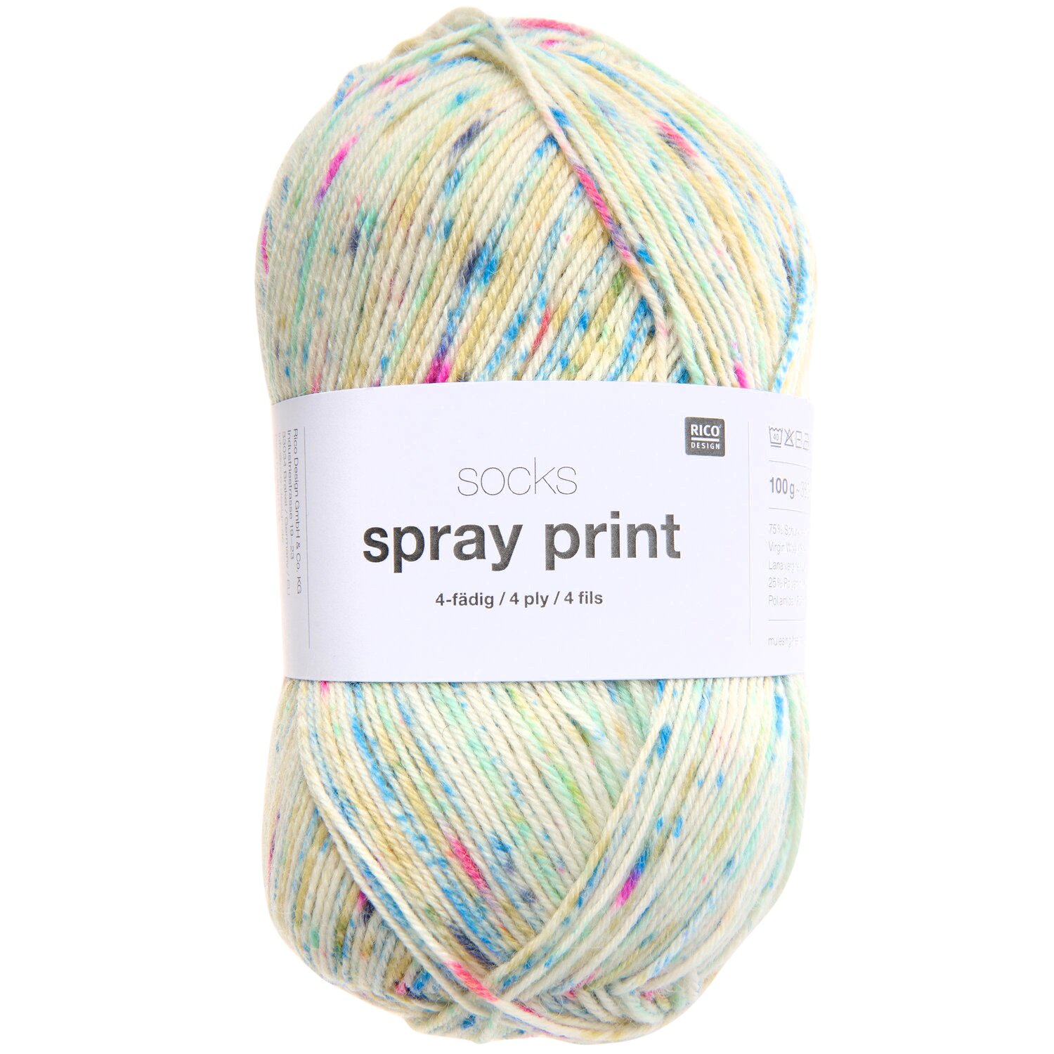 Socks Spray Print 4-fädig 100g 380m Farbe Beach von Rico Design