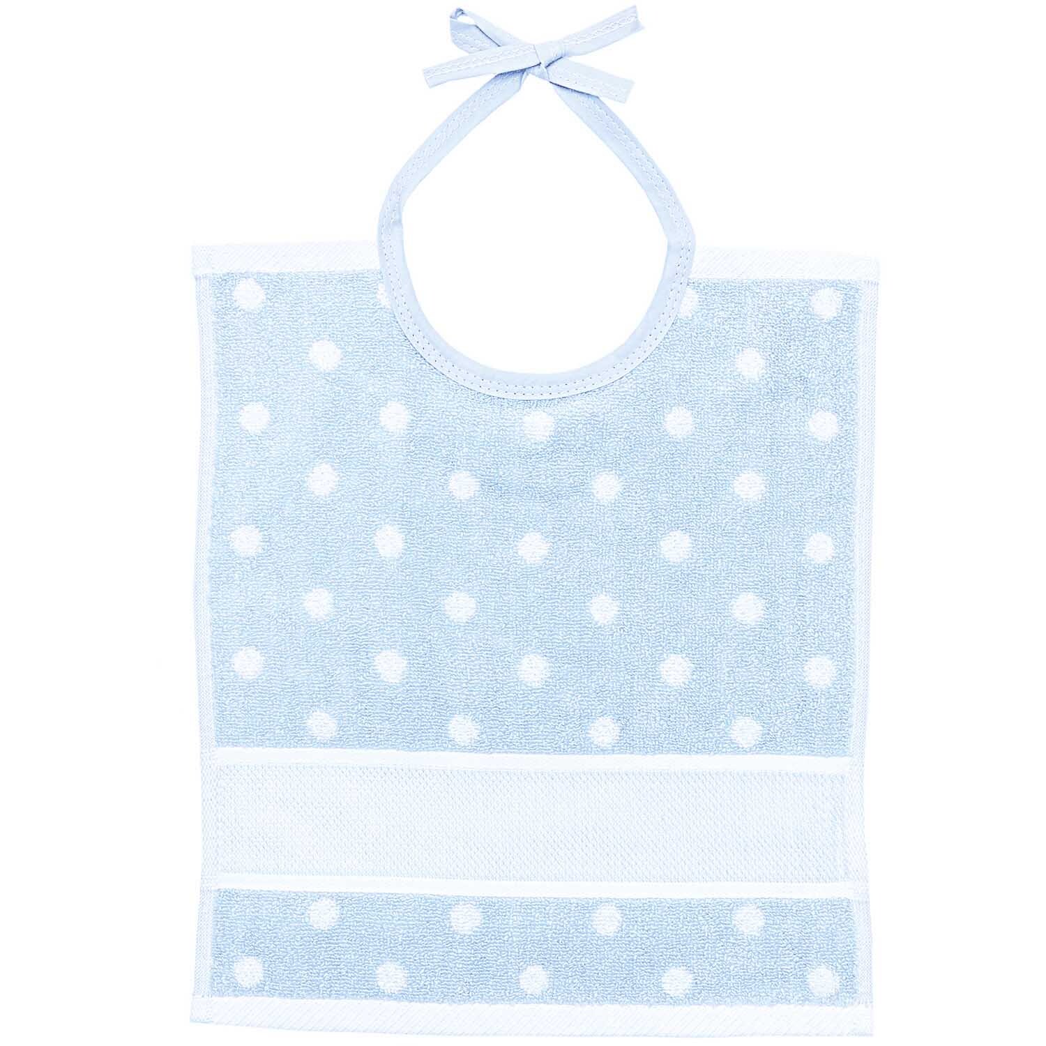 Lätzchen mit weißen Punkten 30x34cm Farbe Blau-Weiß von Rico Design