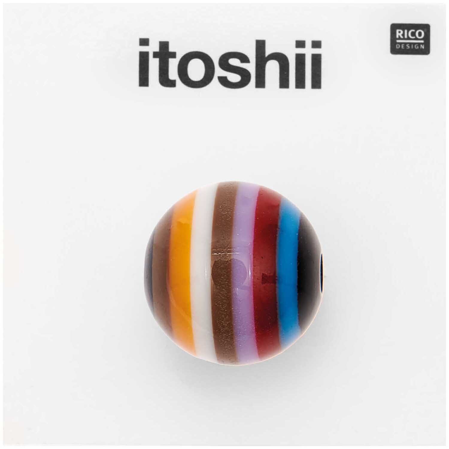 itoshii Gestreifte Perle rund lila Mix 15mm 1 Stück itoshii Gestreifte Perle rund lila Mix 15mm 1 Stück