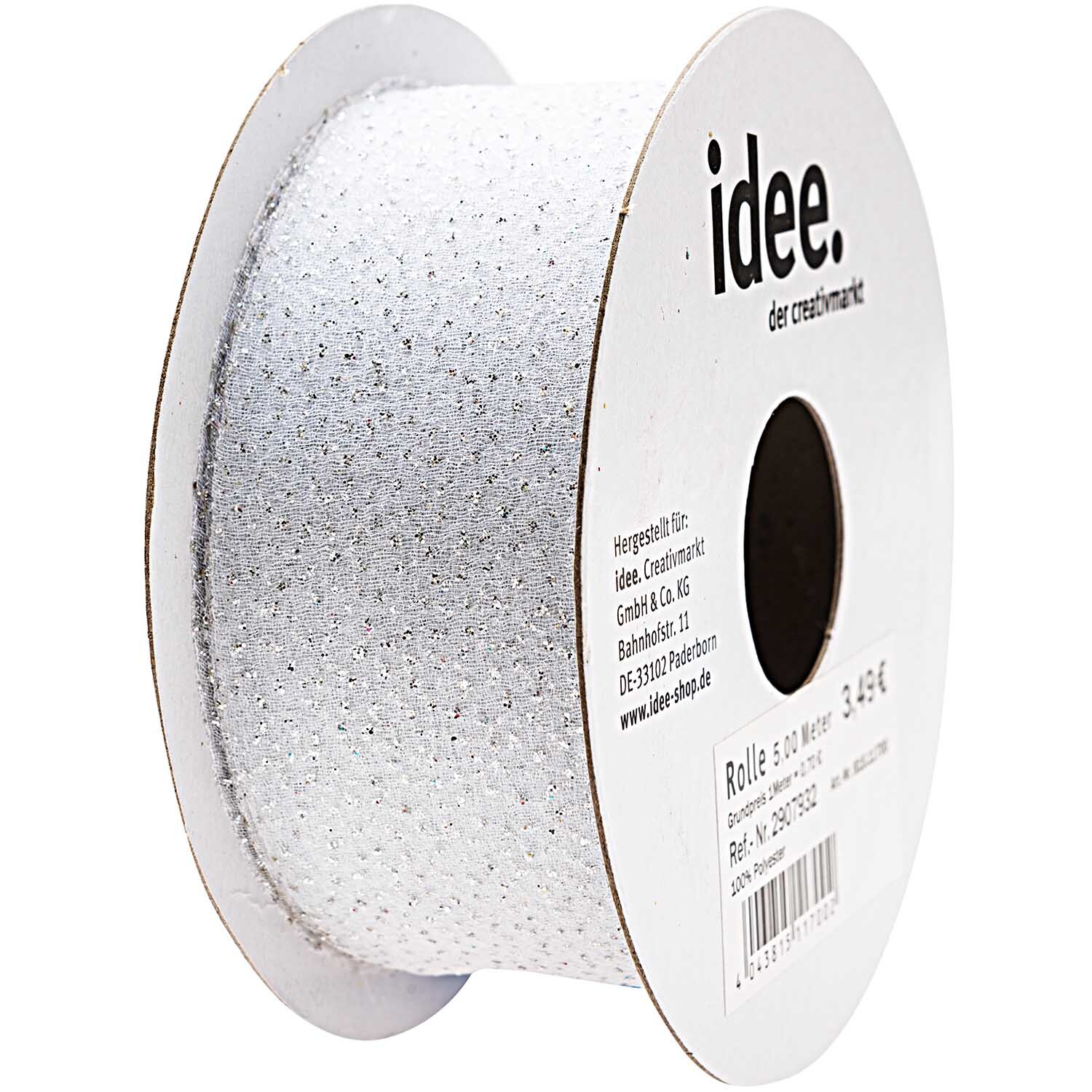 Tüllband mit Glitter 38mm 5m