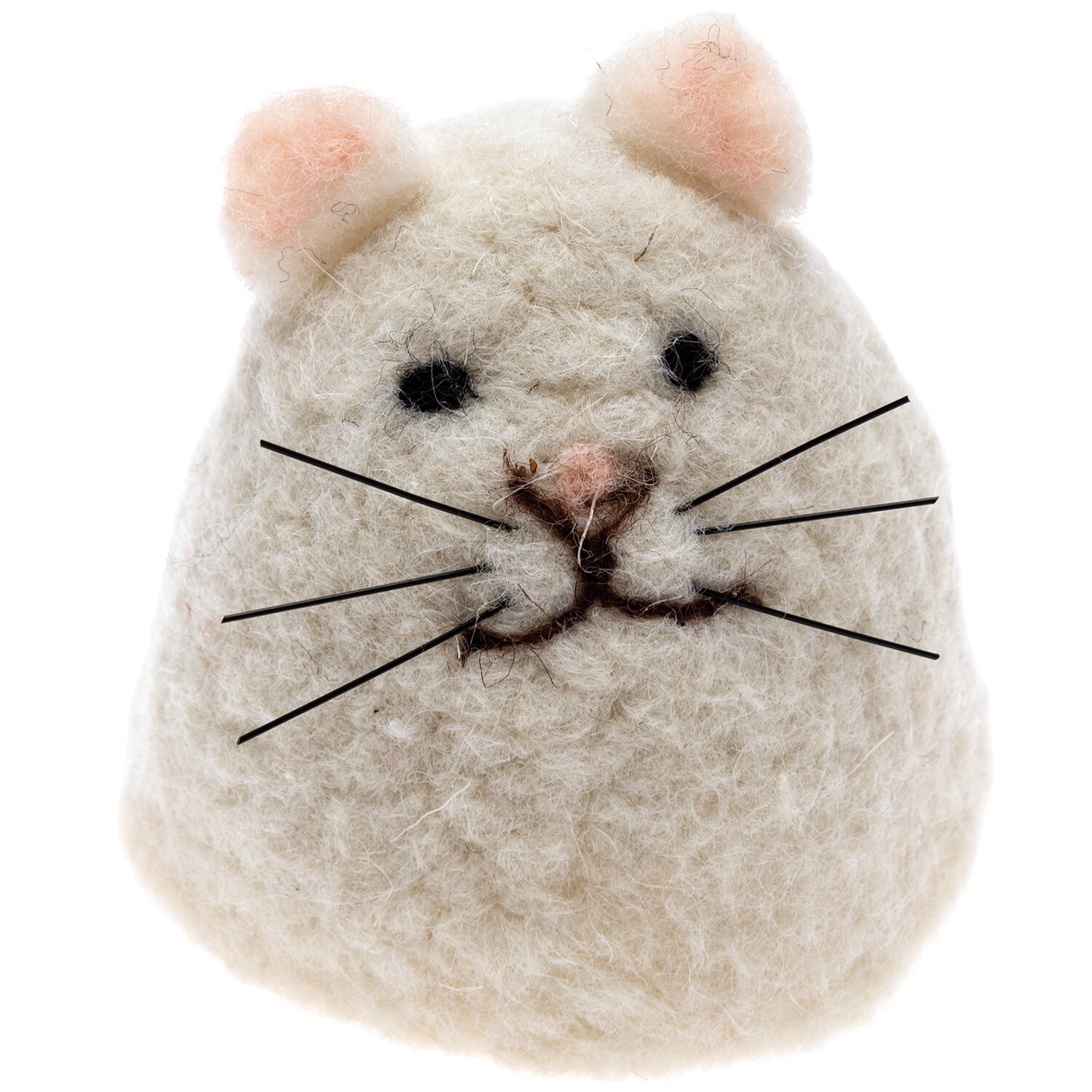 Eierwärmer Katze handgefilzt 9cm, beige, mit niedlichem Katzengesicht, ideal für Frühstückseier.