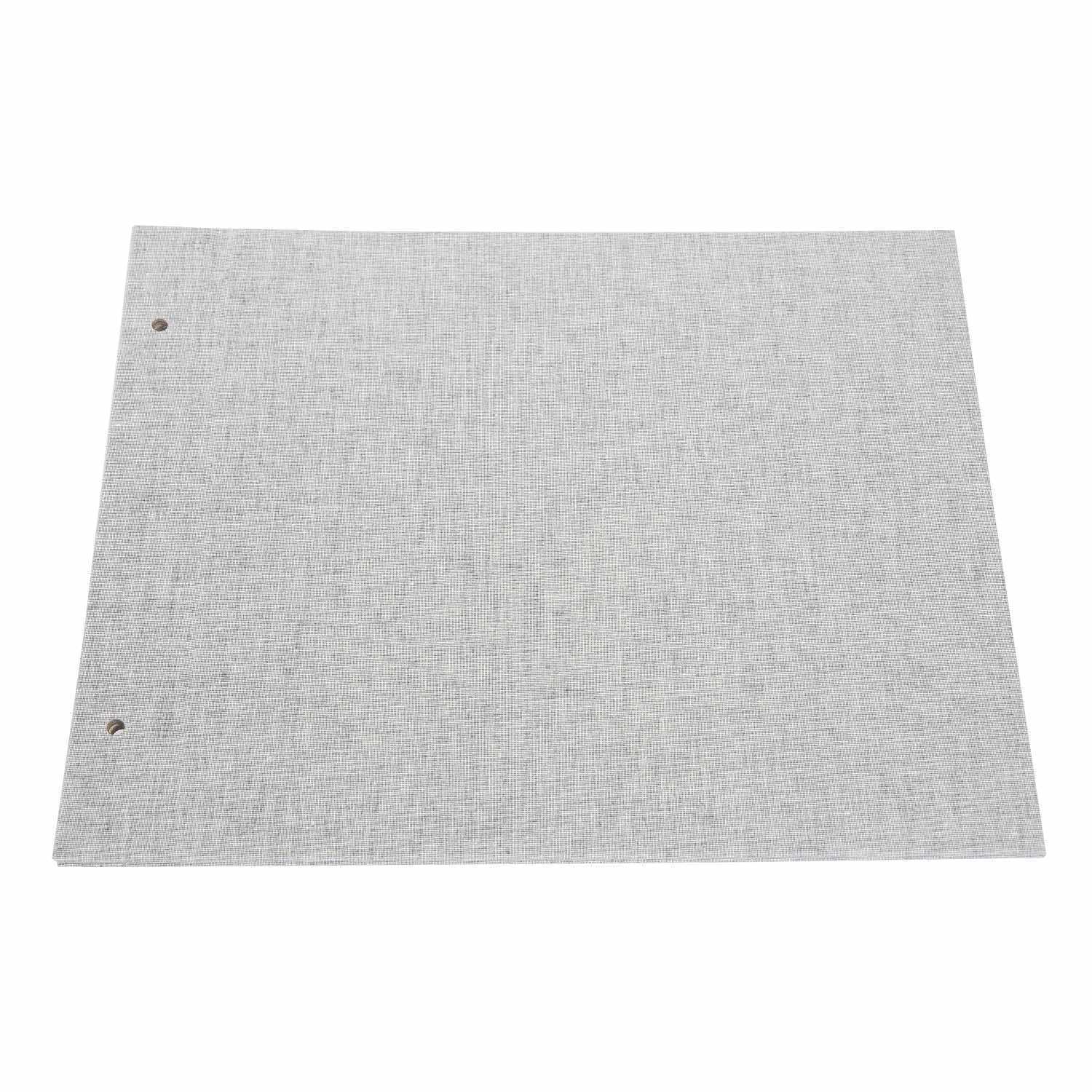 Schraubalbeneinband 30x25cm aus Leinen in Mittel Grau, ideal für elegante Präsentationen. Marke: goldbuch.