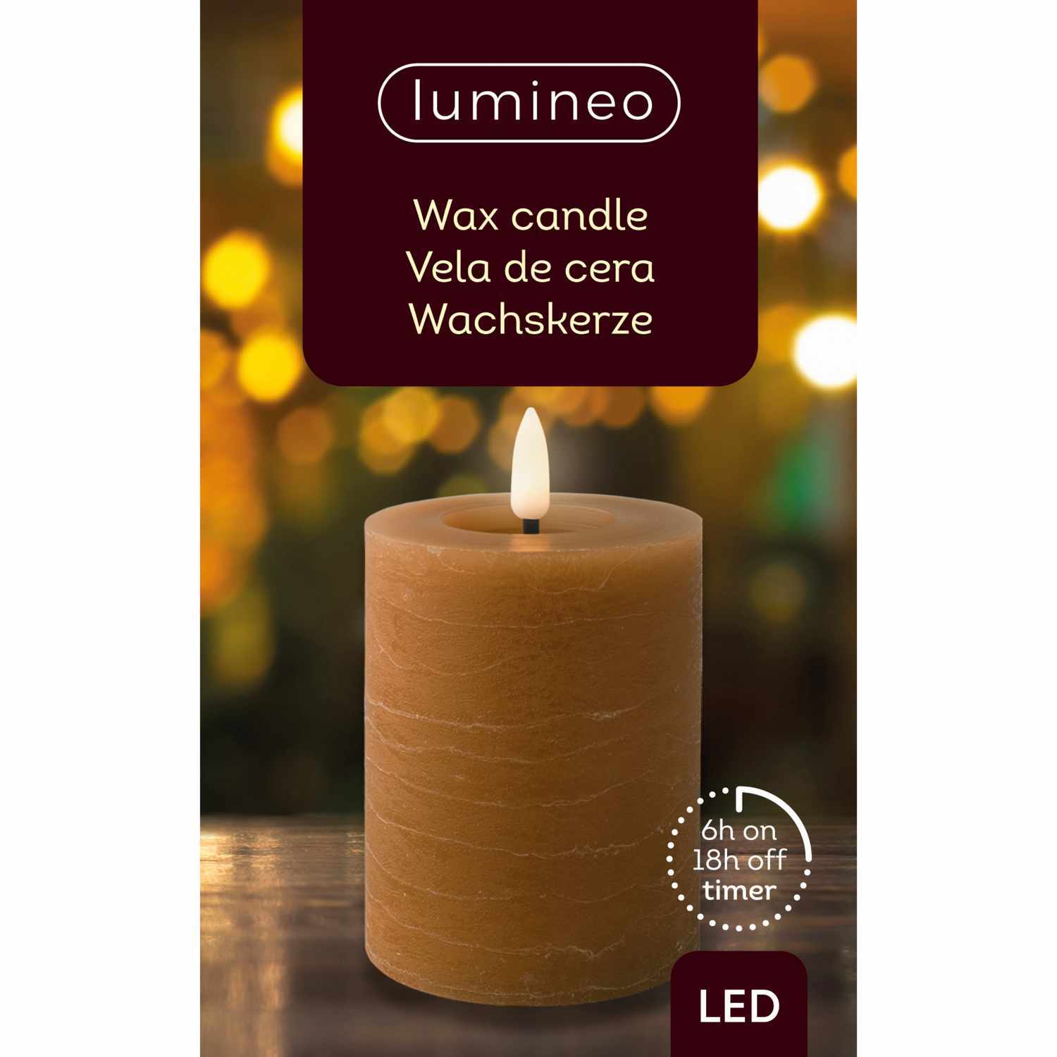 LED-Stumpenkerze marmoriert aus Wachs 11,3cm LED-Stumpenkerze marmoriert aus Wachs 11,3cm