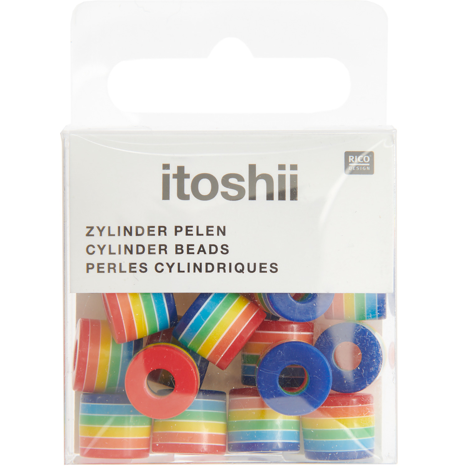 itoshii Gestreifte Zylinderperlen Regenbogen ca. 9x10mm 21 Stück itoshii Gestreifte Zylinderperlen Regenbogen ca. 9x10mm 21 Stück