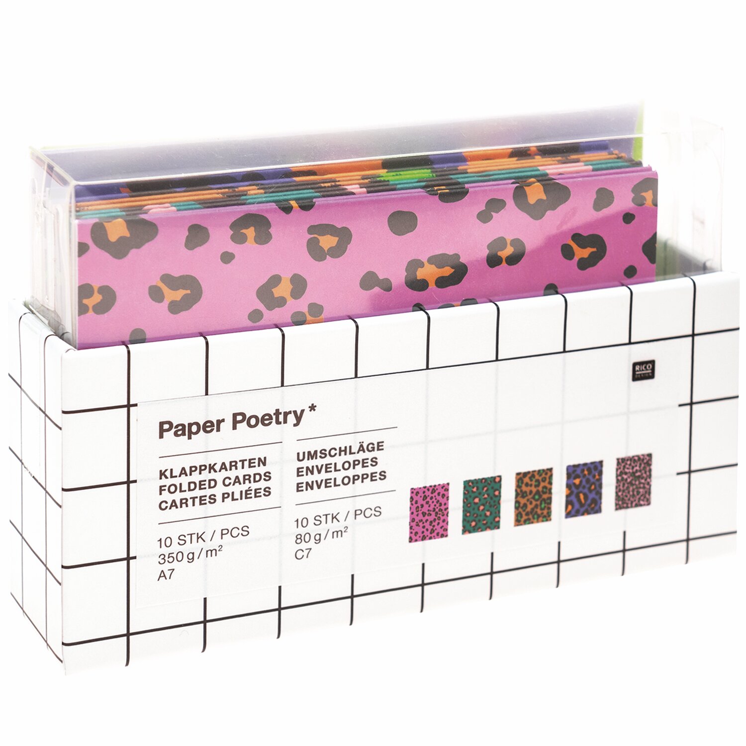 Paper Poetry Kartenset C7/A7 Acid Leo 20-teilig von Rico Design