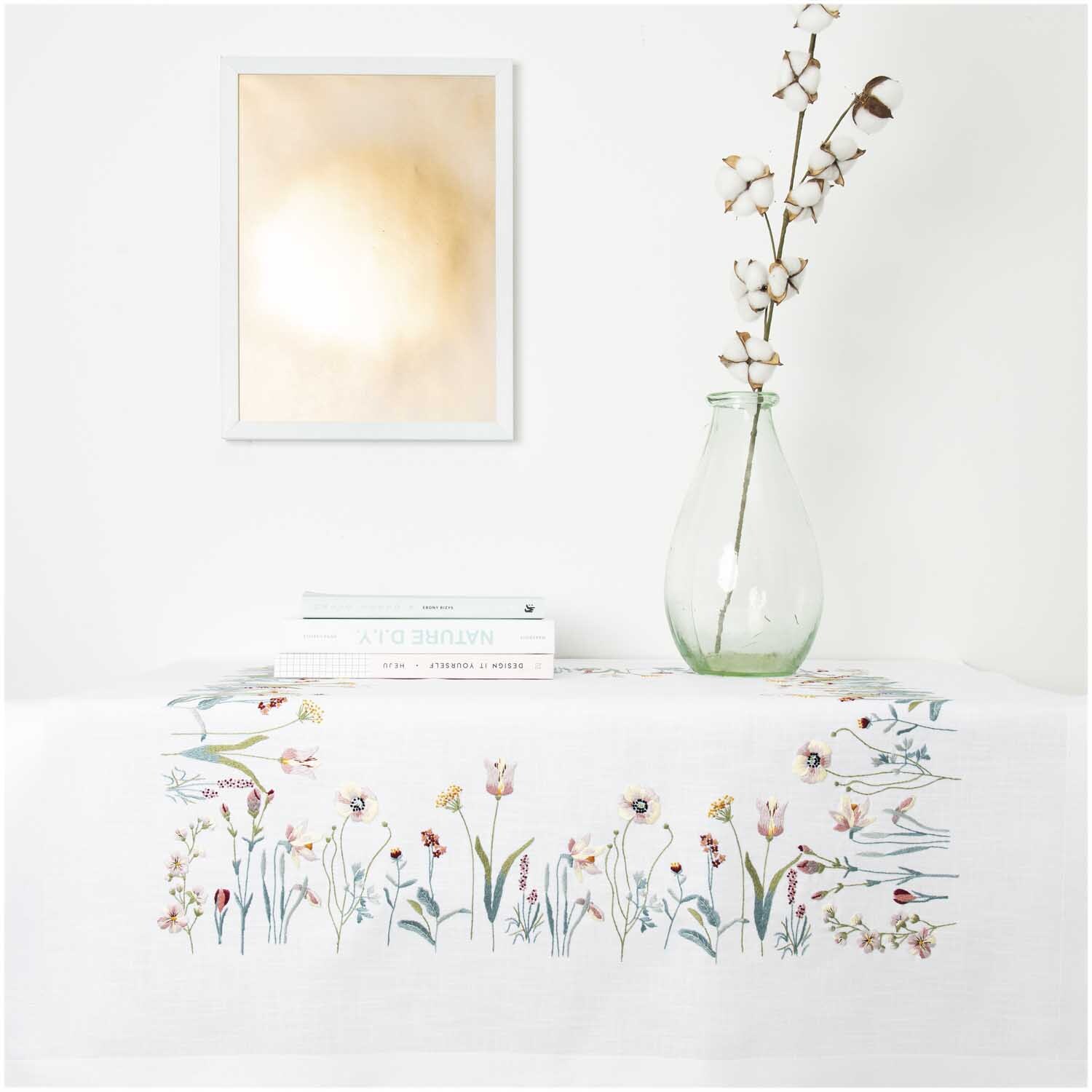 Stickpackung Decke Frühlingswiese 90x90cm