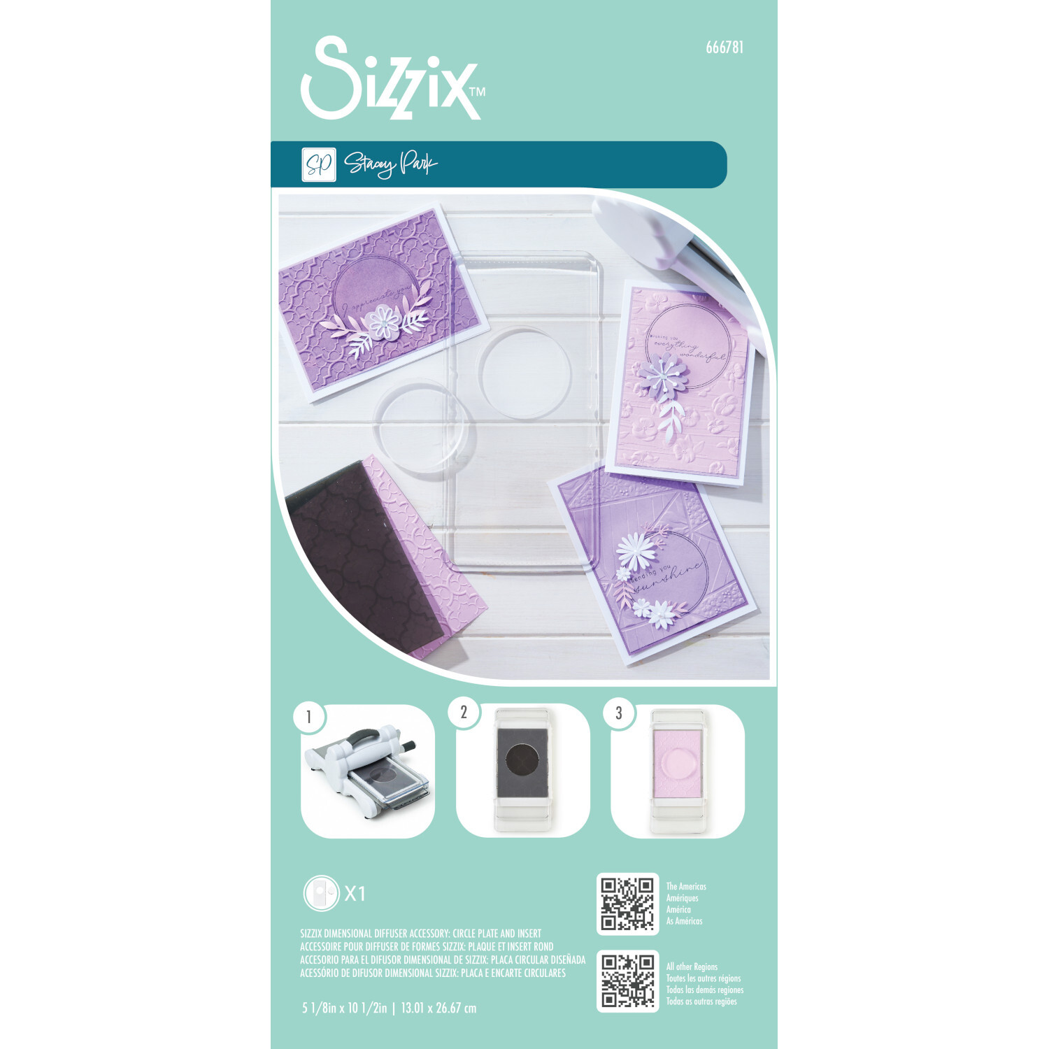Dimensional Diffuser Accessory Circle Plate and Insert, 2-teilig, in Lila von Sizzix für kreative Bastelprojekte.