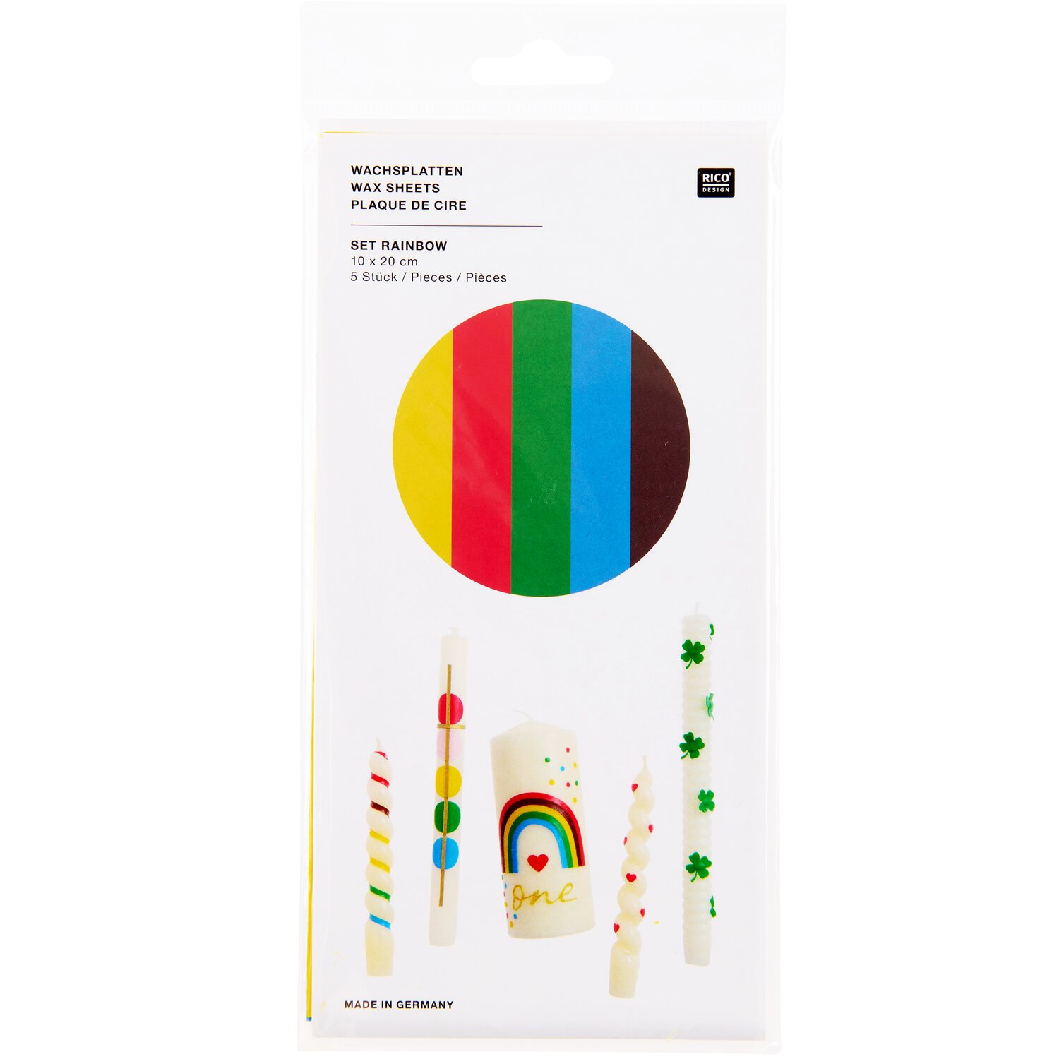 Wachsplatten Set Rainbow 10x20cm von Rico Design