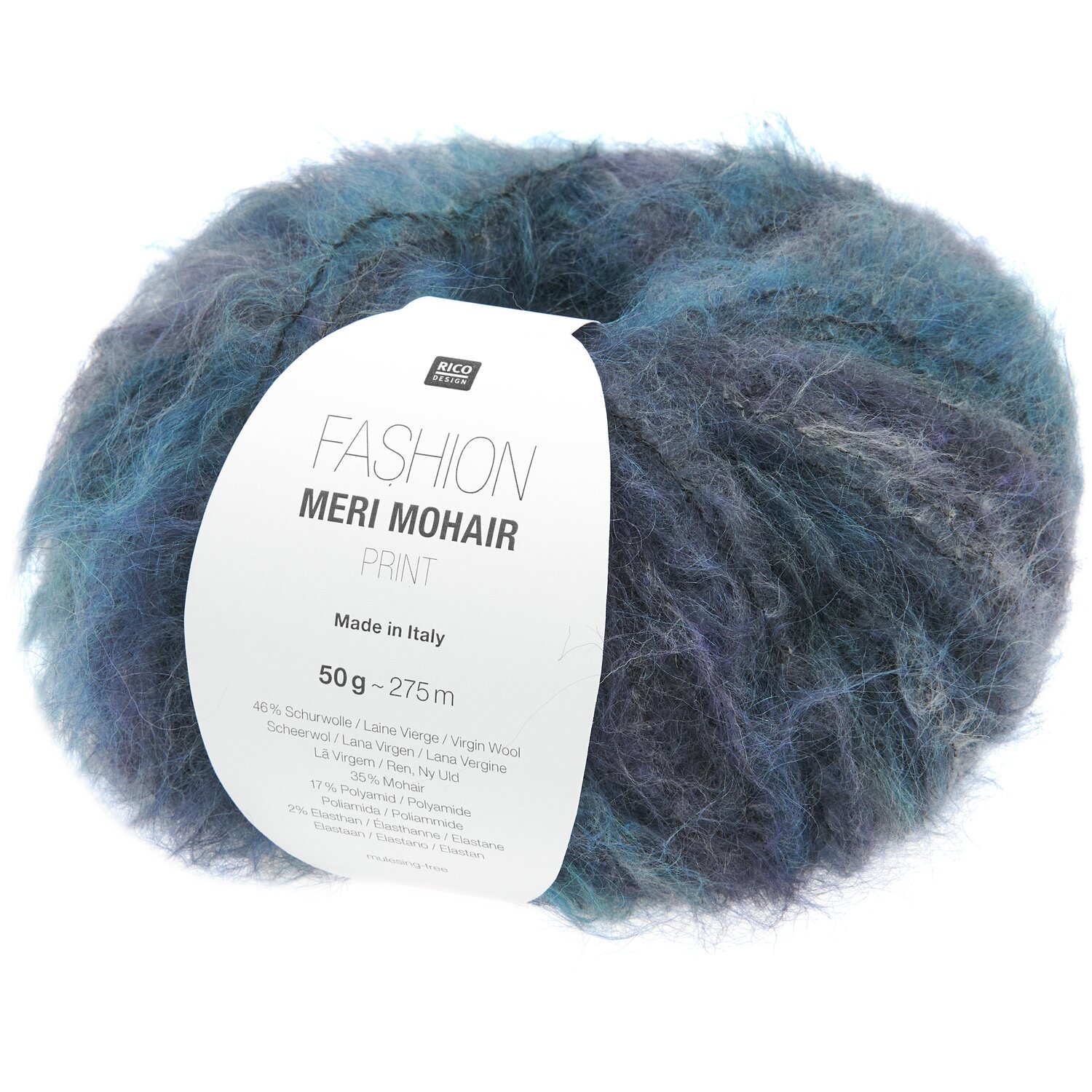 Fashion Meri Mohair Print 50g 275m Farbe Blue Violets von Rico Design Fashion Meri Mohair Print 50g 275m Farbe Blue Violets von Rico Design