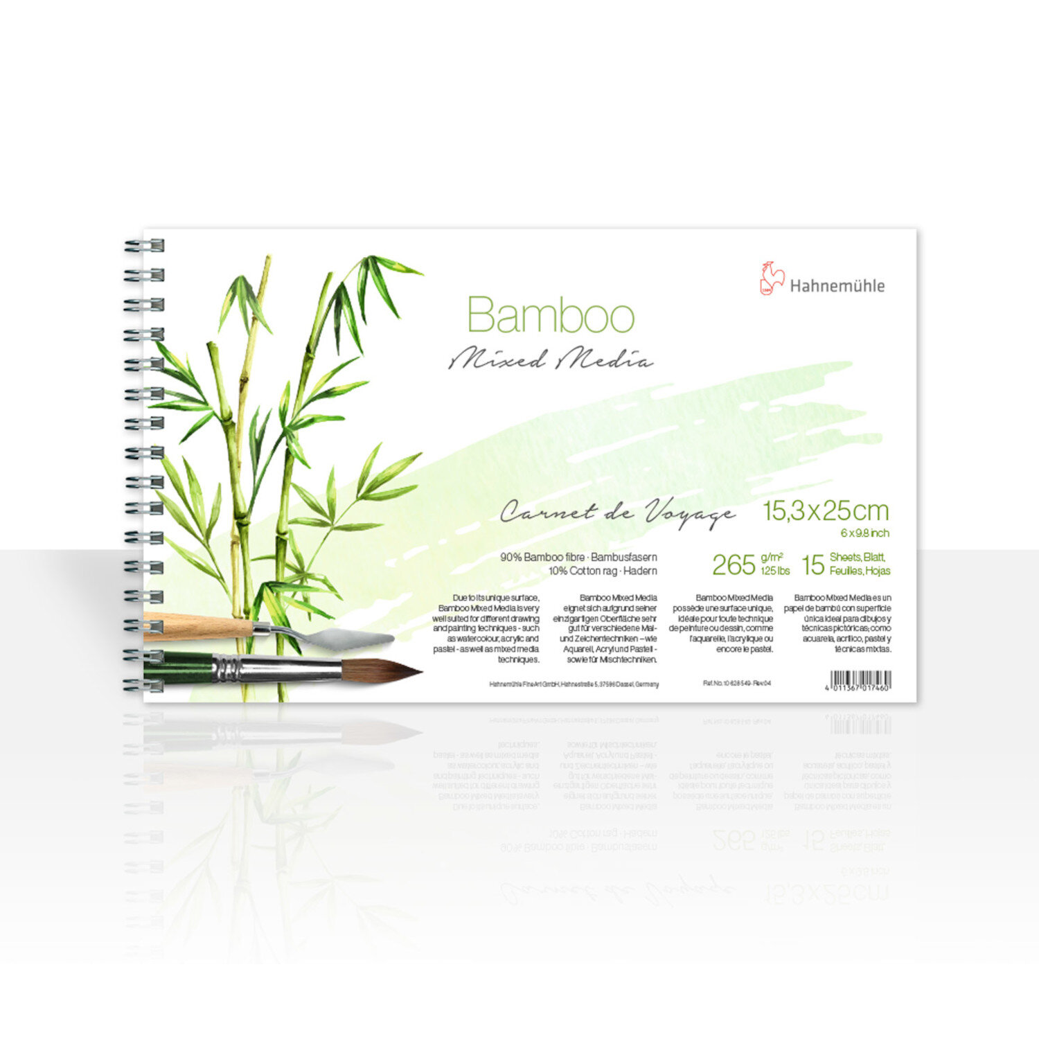 Mixed Media Carnet de Voyage 15,3x25cm 265g/m² 15 Blatt von Hahnemühle FineArt 