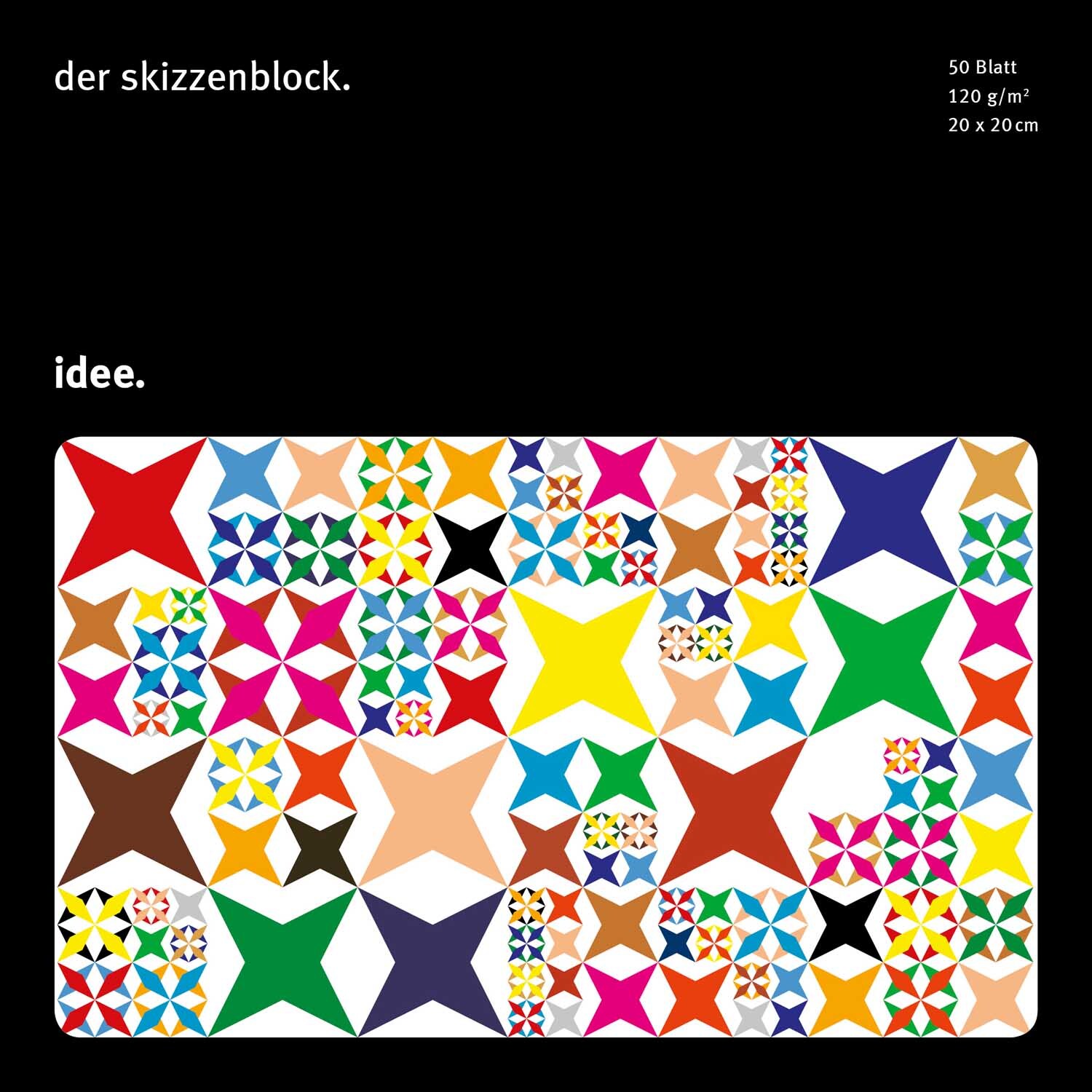 idee. Creativmarkt Skizzenblock 120g/m² 50 Blatt 20 x 20 cm