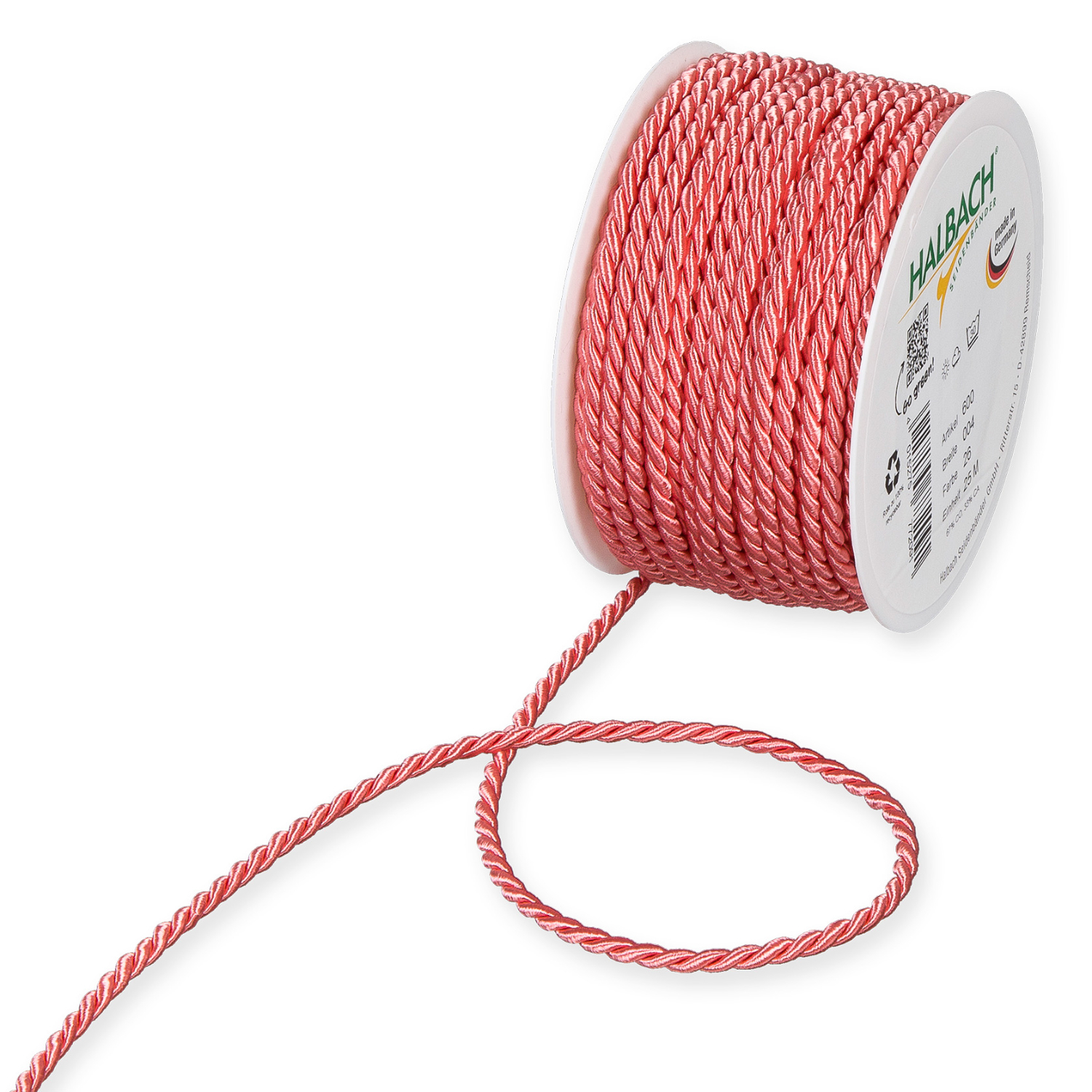 Halbach Kordel 4mm 5m Flamingo