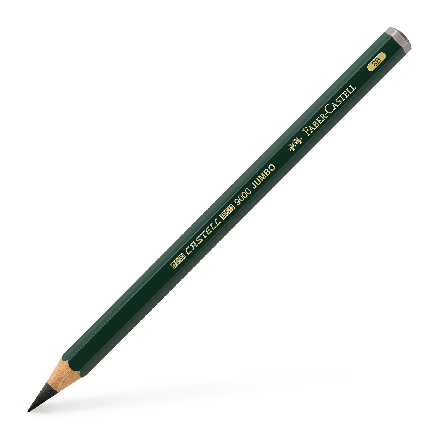 Bleistift Castell 9000 Jumbo von Faber Castell in Dunkelgrün, ideal für präzises Zeichnen.