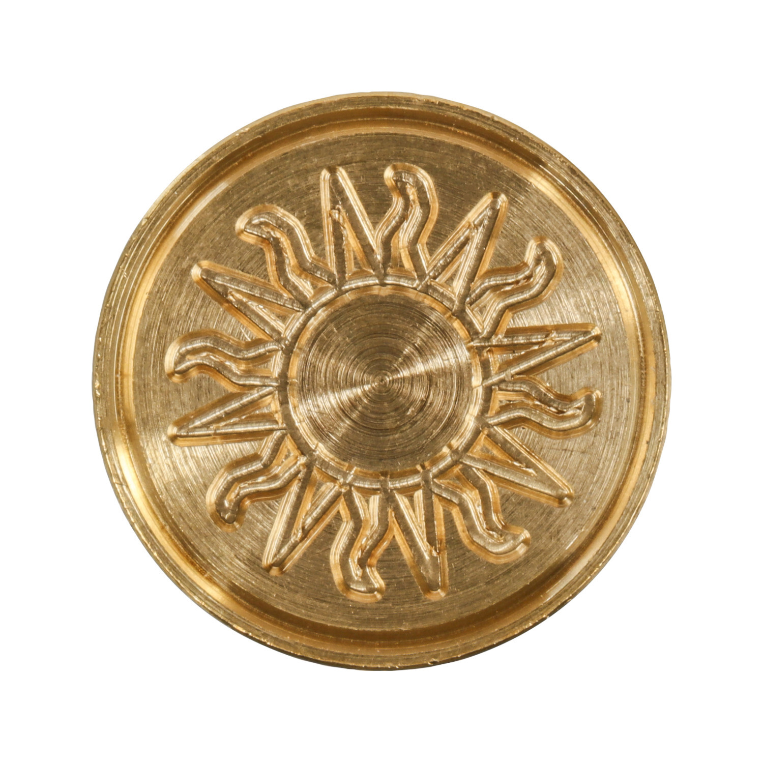Siegelplatte Soleil, goldfarben, mit detailliertem Sonnendesign, ideal für elegante Siegel.