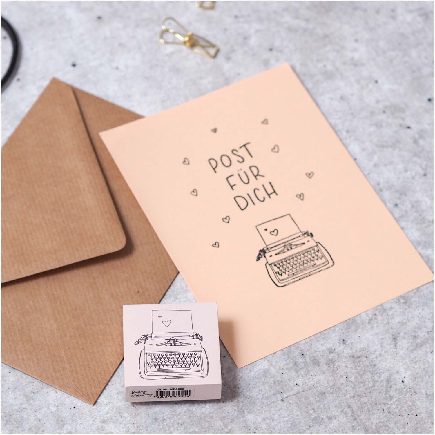 Stempel Post für dich rosa 35x45mm Stempel Post für dich rosa 35x45mm