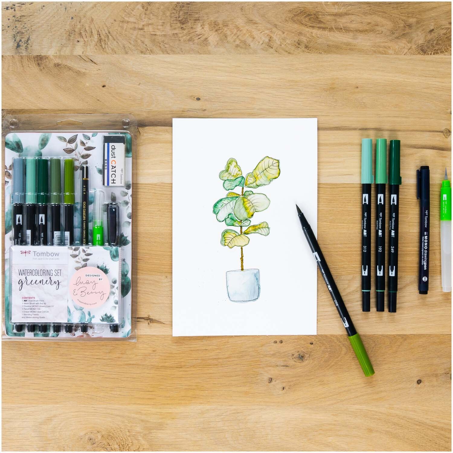 Tombow Watercoloring Set Greenery Tombow Watercoloring Set Greenery