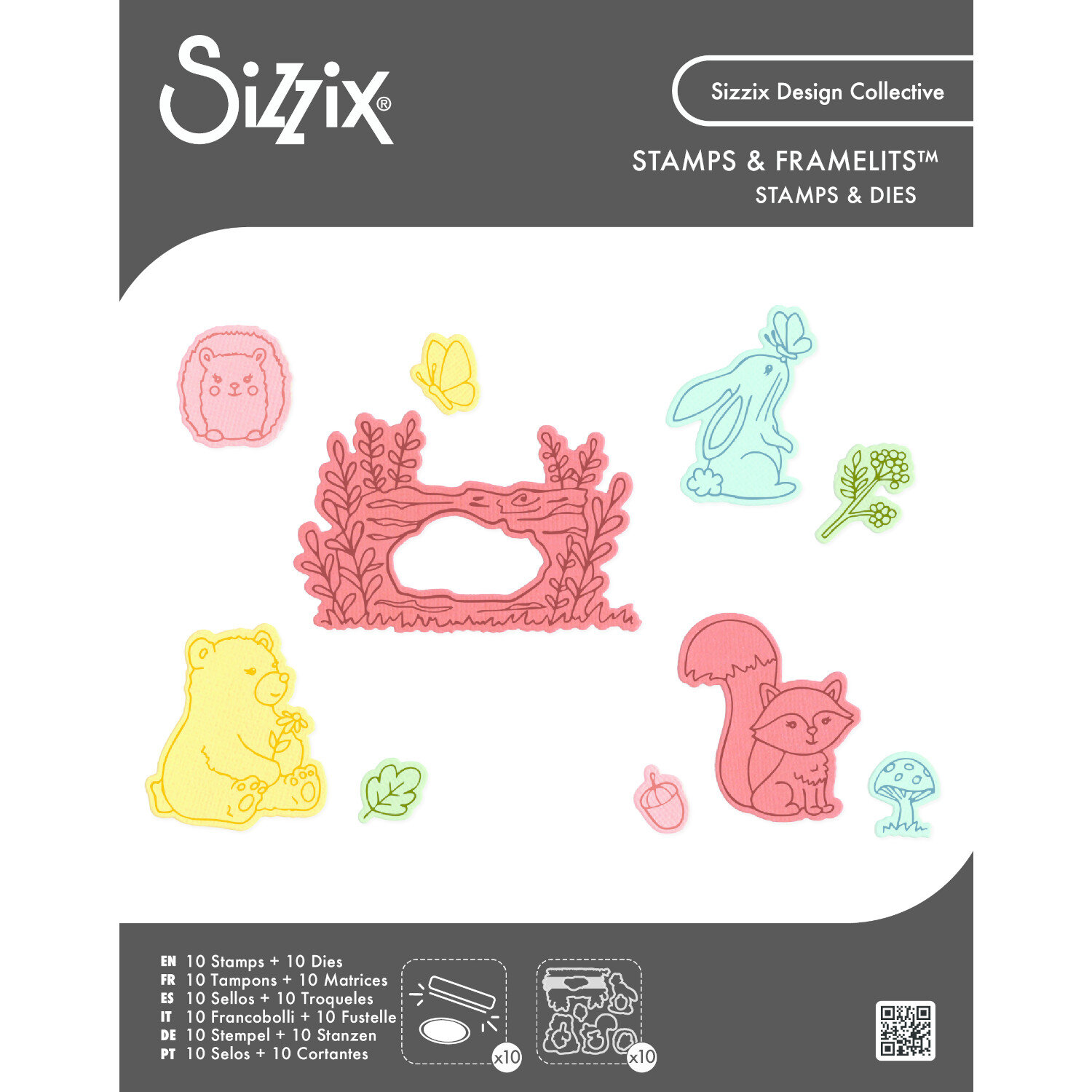 Sizzix Clear Stamps/Framelits Forest Friends Set 10 Stk von Rico Design