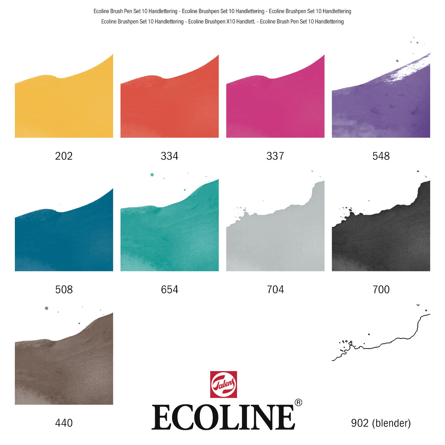 Ecoline Brush Pen Set Galaxie  10 Stück  von Royal Talens