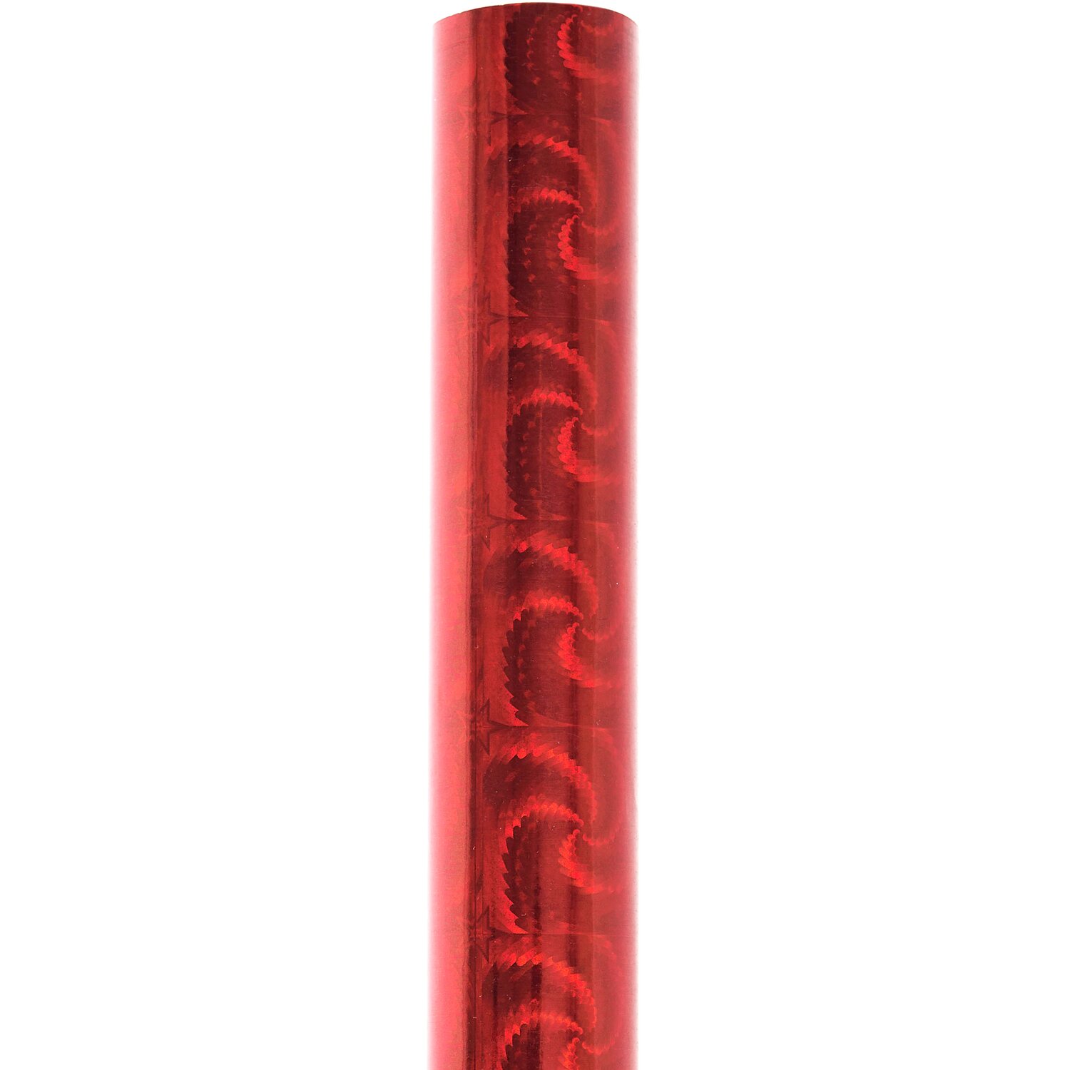Paper Poetry Geschenkpapier mit holographischen Sternen, 200x70cm, zeigt ein leuchtendes rotes Design. Ideal für festliche Anlässe.