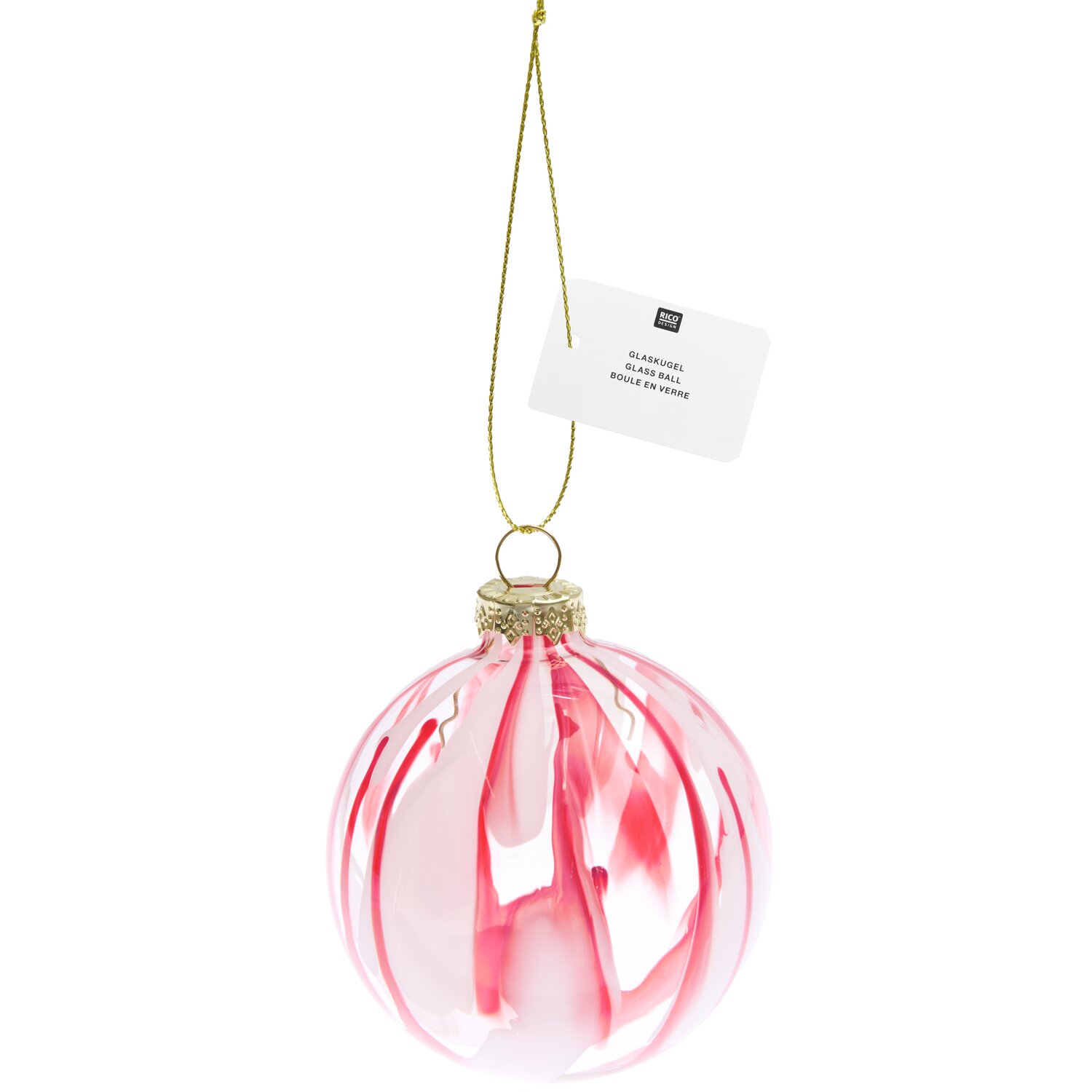 Glaskugel klar Rot/Weiß von Rico Design